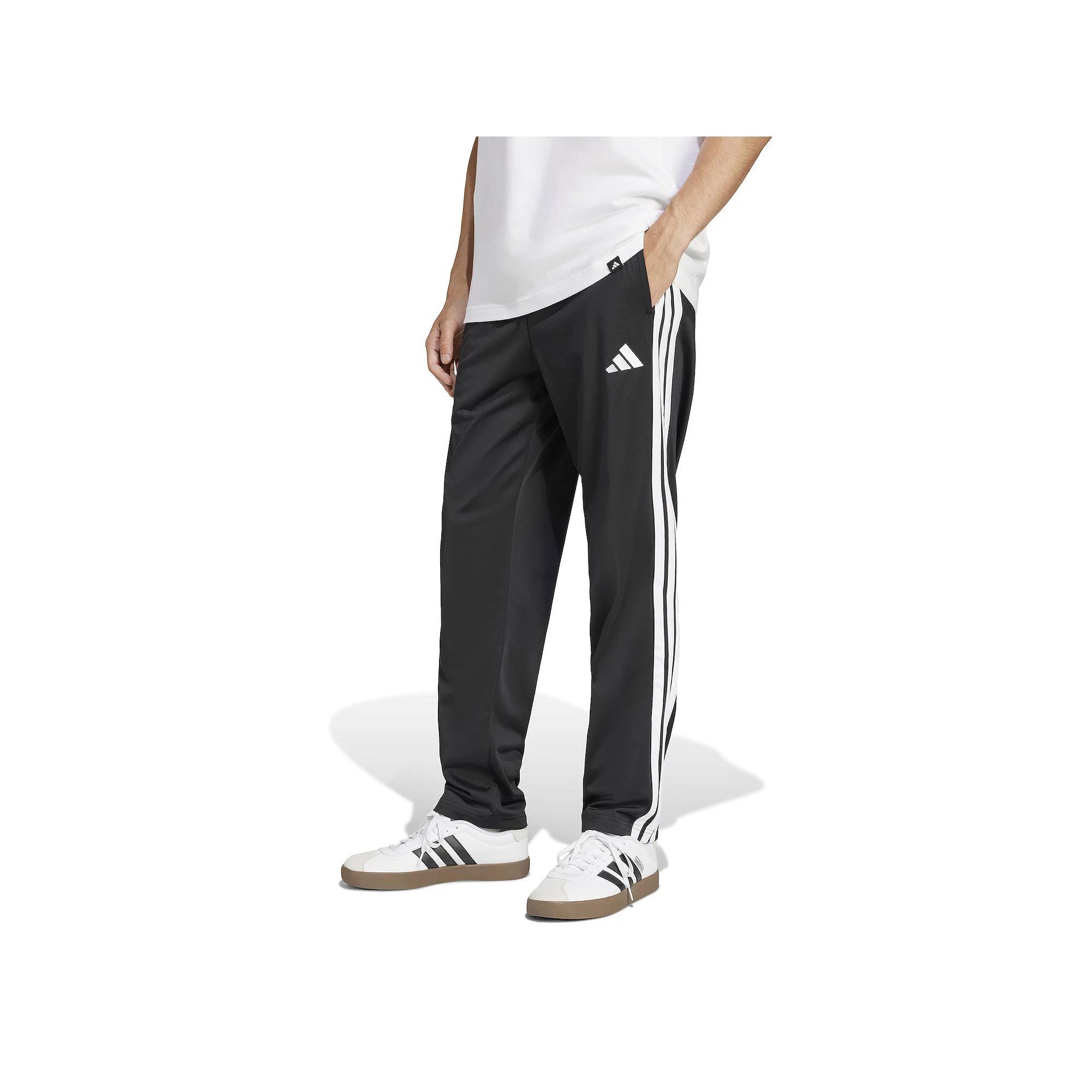Big & Tall adidas 3-Stripes Tricot Open Hem Track Pants, Men's, Size: 4XL, Black Product Image