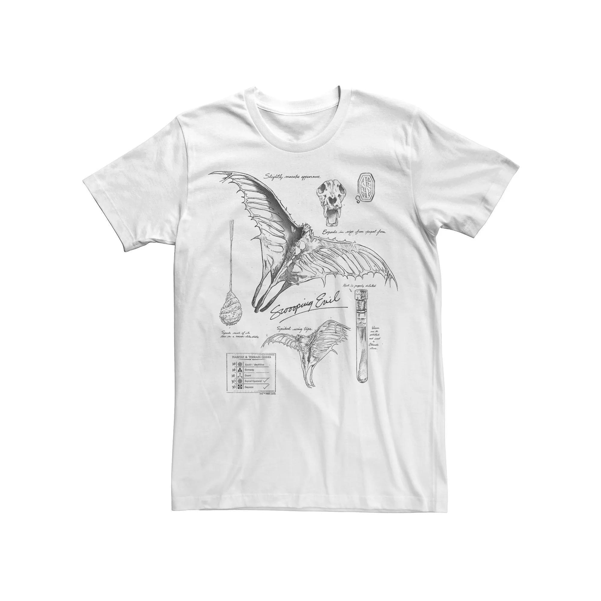 Men's Fantastic Beasts And Where To Find Them Swooping Evil Study Lab Notes Tee, Size: XL, White Product Image