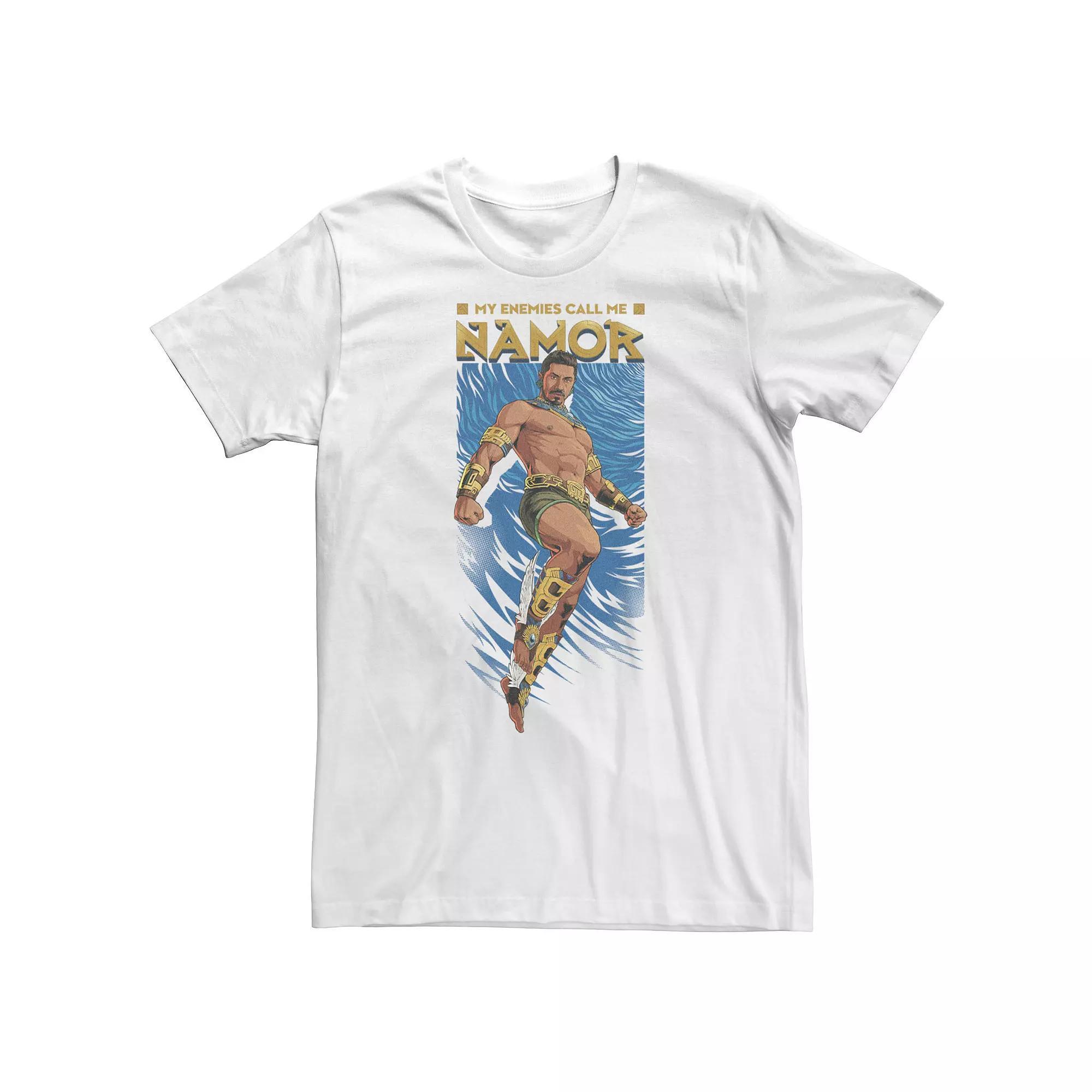 Men's Marvel Wakanda Forever My Enemies Call Me Namor Animated Portrait Tee, Size: Small, White Product Image