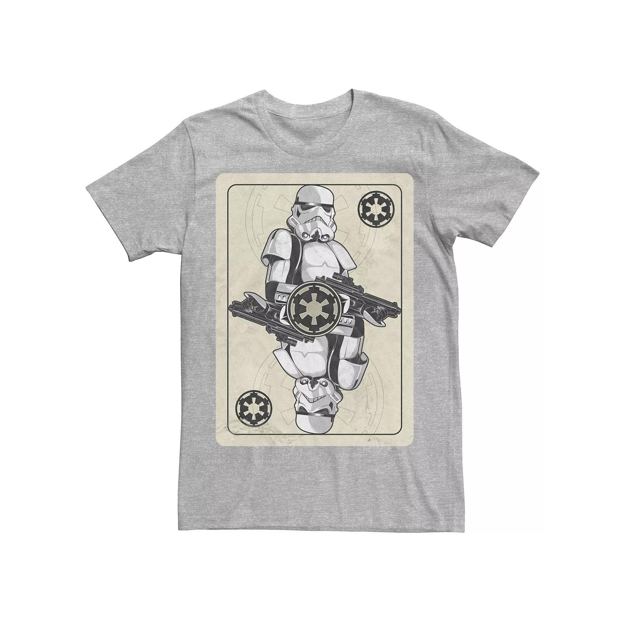 Men's Star Wars Stormtrooper Playing Card Tee, Size: XL, Athletic Grey Product Image