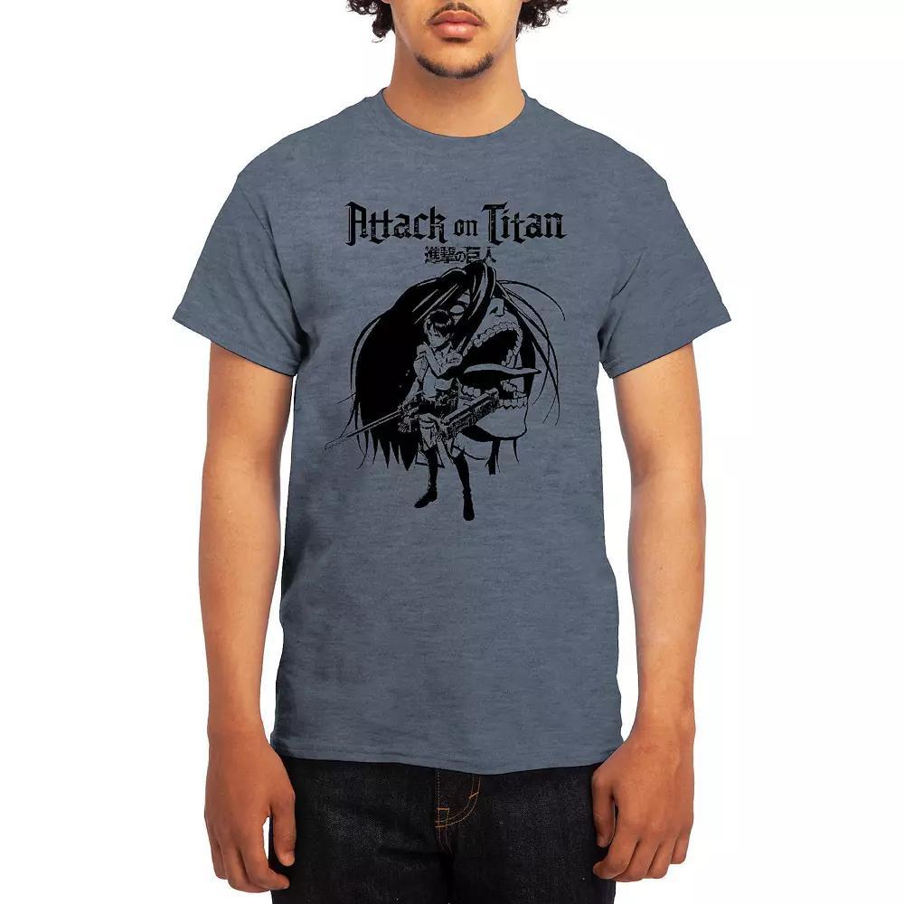 Men's Attack on Titan Eren & Titan Tee, Size: Large, White Product Image