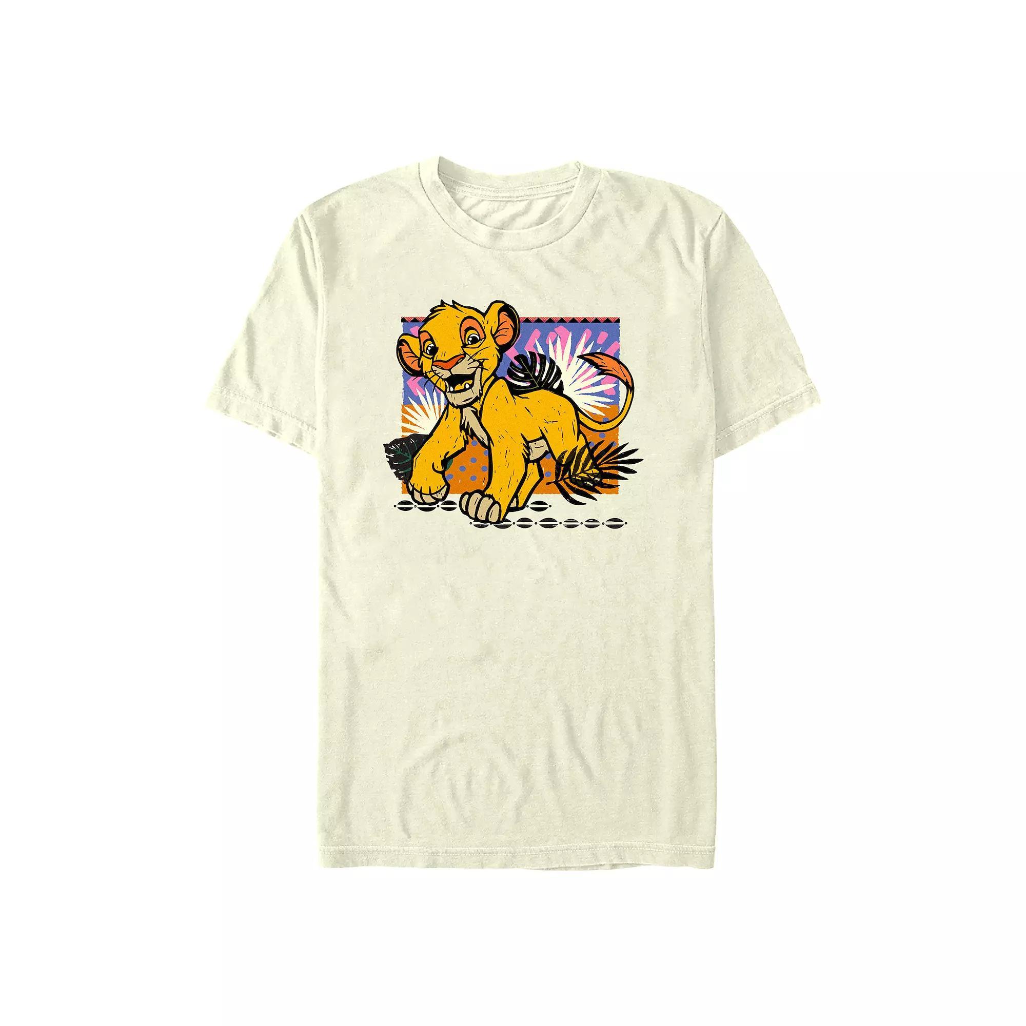 Disney's The Lion King Young Simba Vibrant Colors Men's Graphic Tee, Size: Large, Natural Product Image