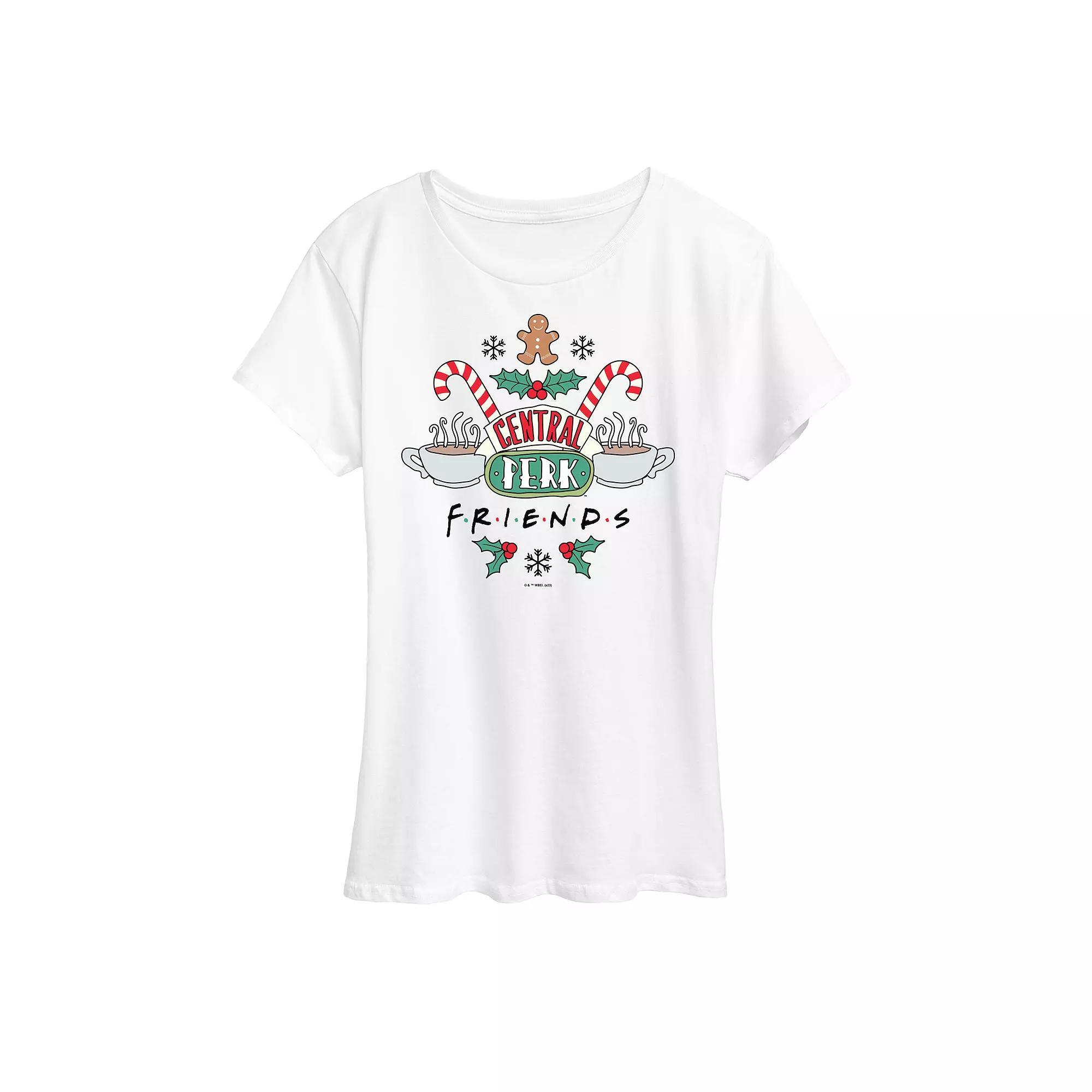 Womens Friends Holiday Central Perk Graphic Tee, Girls Product Image