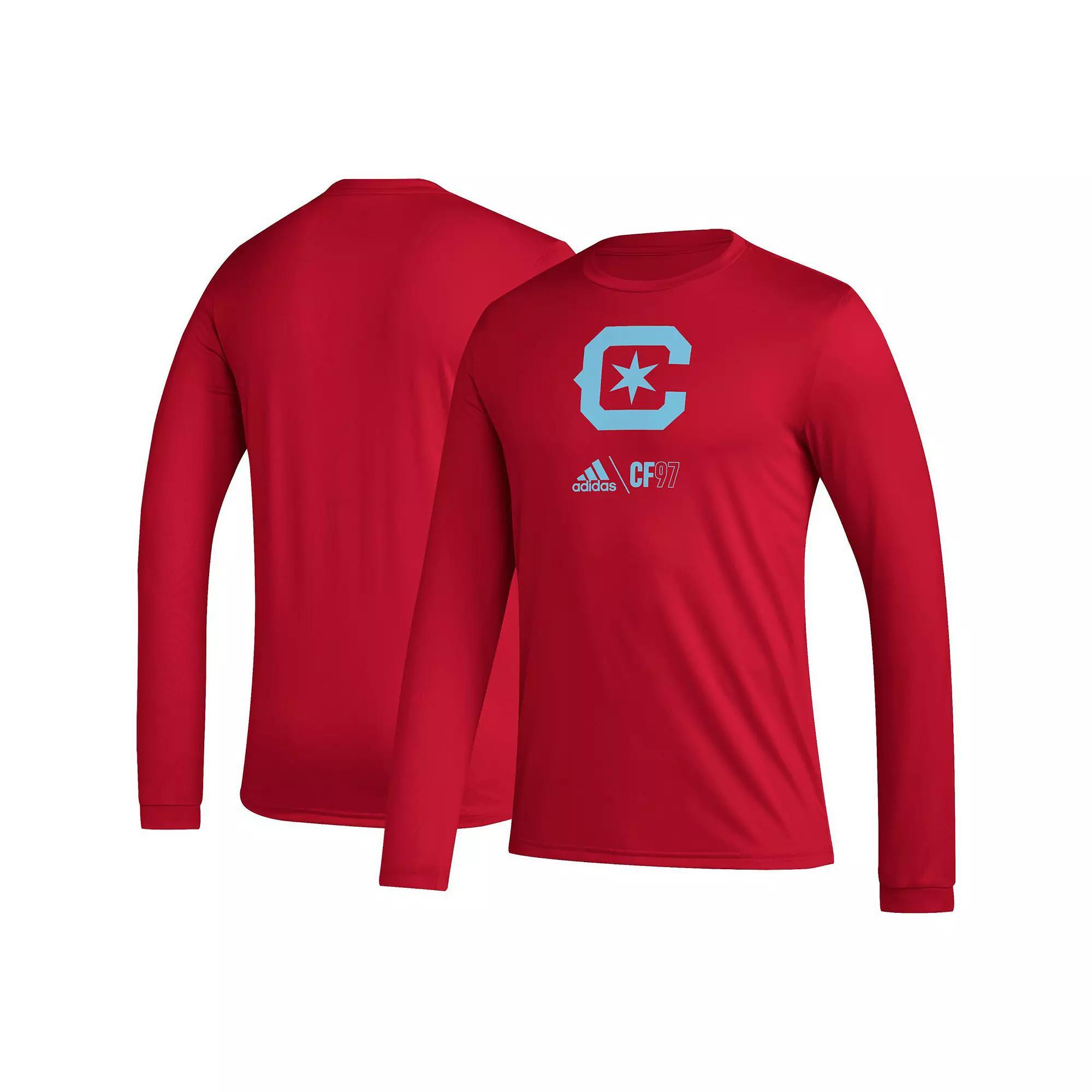 Mens adidas Red Chicago Fire Icon Long Sleeve T-Shirt Product Image