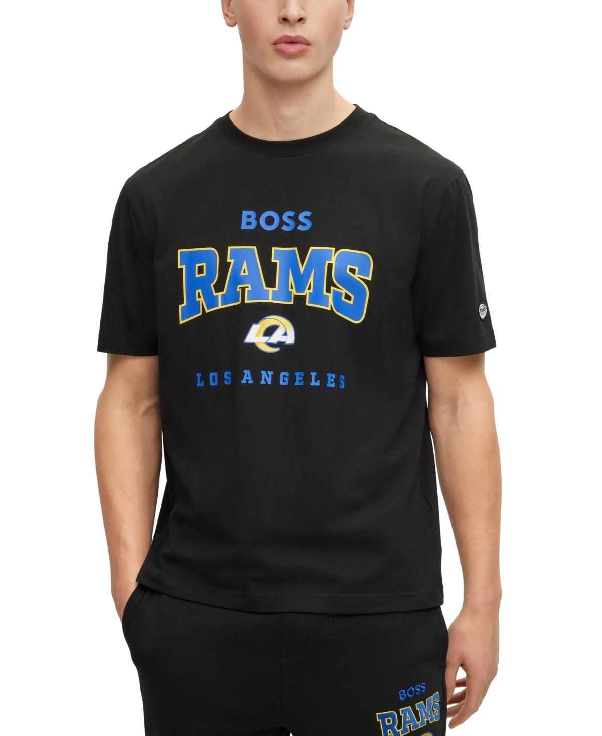 Men's BOSS X NFL  White Los Angeles Rams Huddle T-Shirt, Size: Medium Product Image