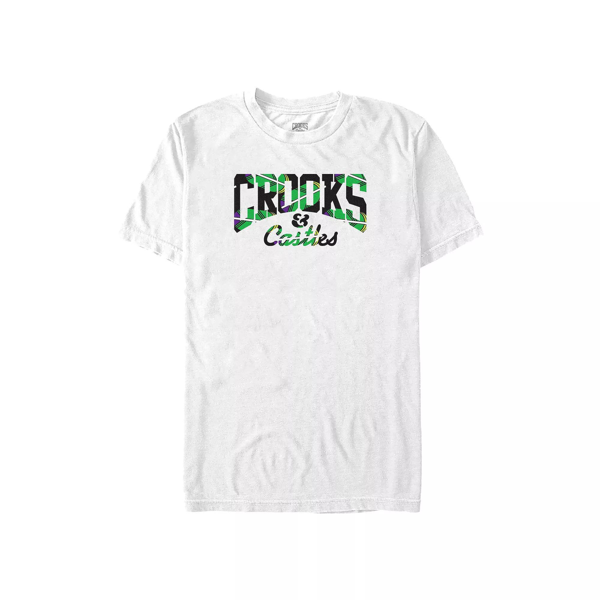 Men's Crooks & Castles Black Tropical Print  Graphic T-Shirt in White at Nordstrom, Size 3X Big Product Image