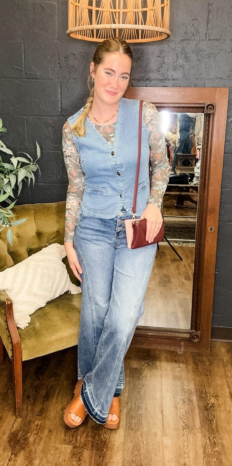 Out West Denim Vest, 2 Colors (Small to Large) Product Image
