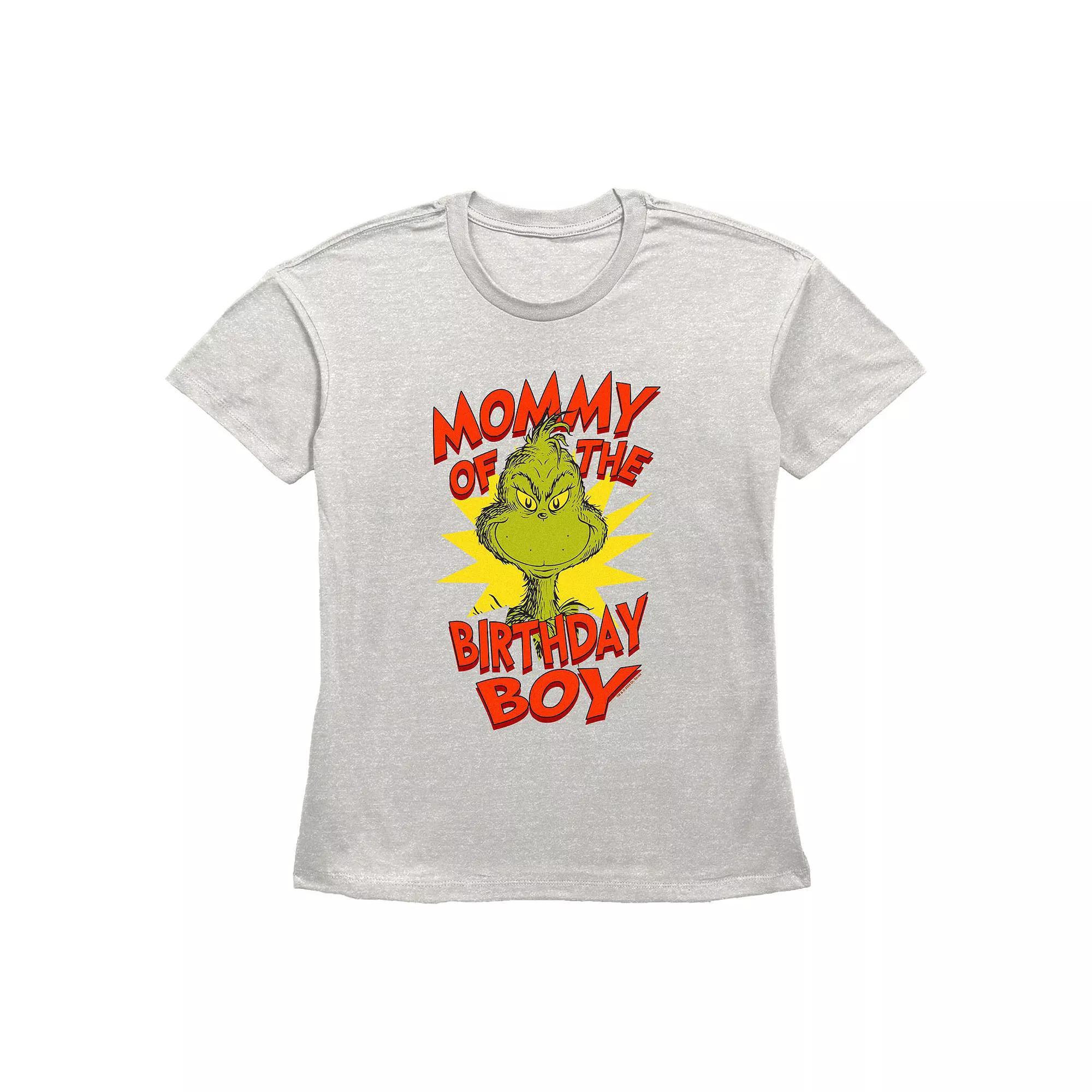 Women's Dr. Seuss Grinch Mommy Of The Birthday Girl Graphic Tee, Size: XL, Oatmeal Product Image