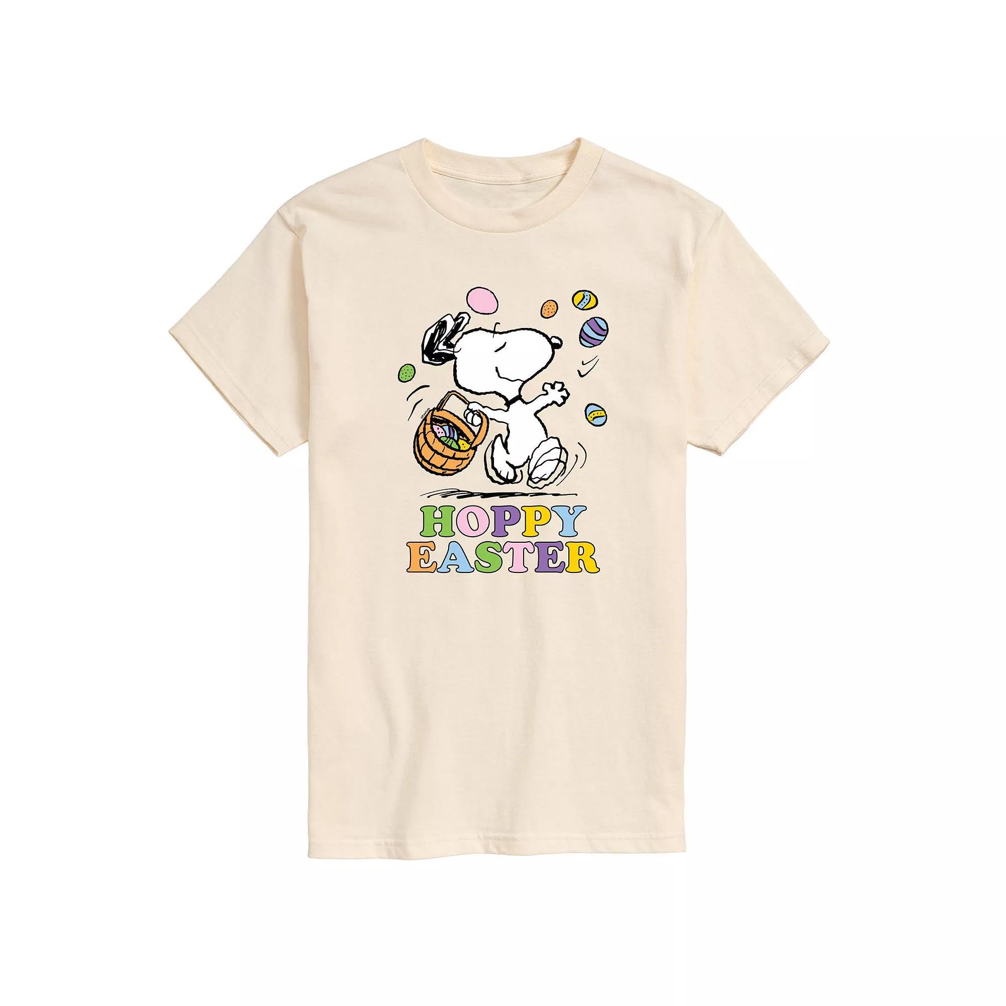 Mens Peanuts Hoppy Easter Graphic Tee Ivory Product Image