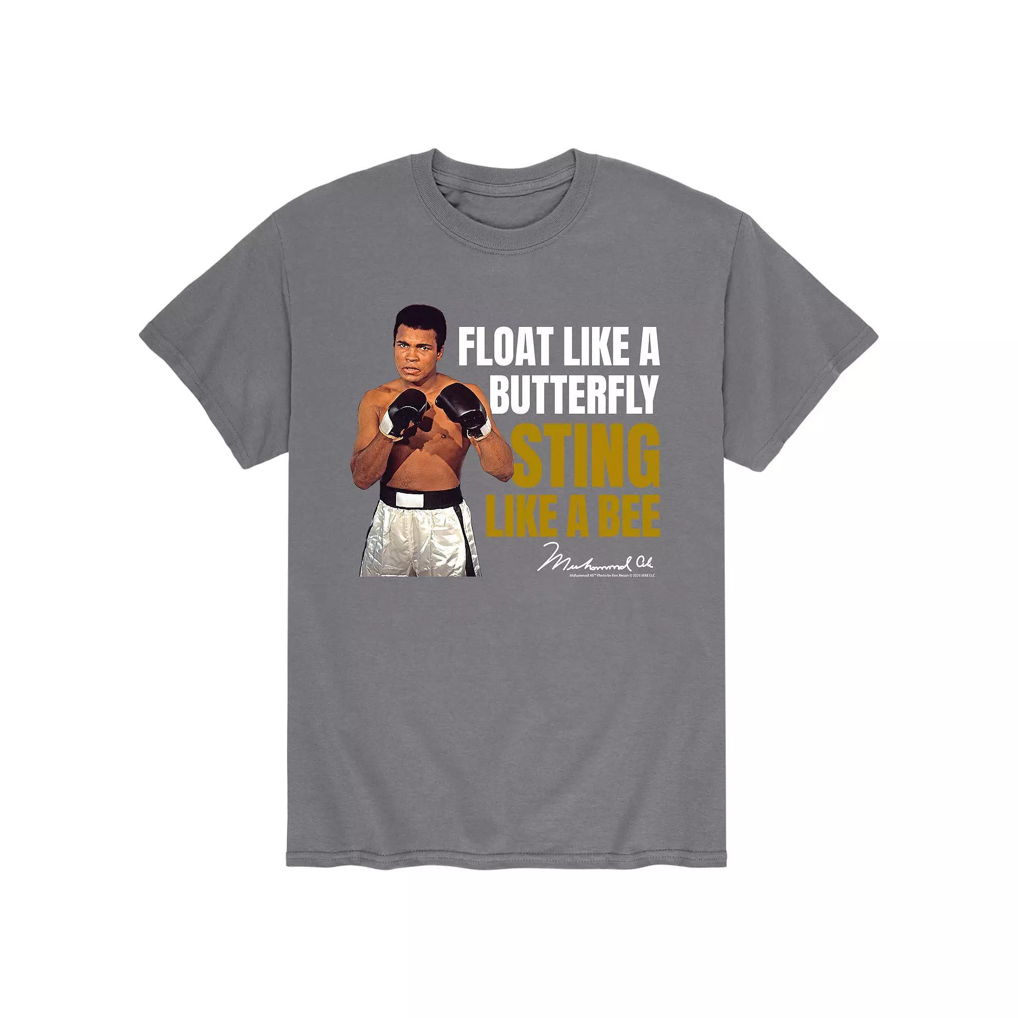 Mens Ali Float Like A Butterfly Tee Grey Product Image