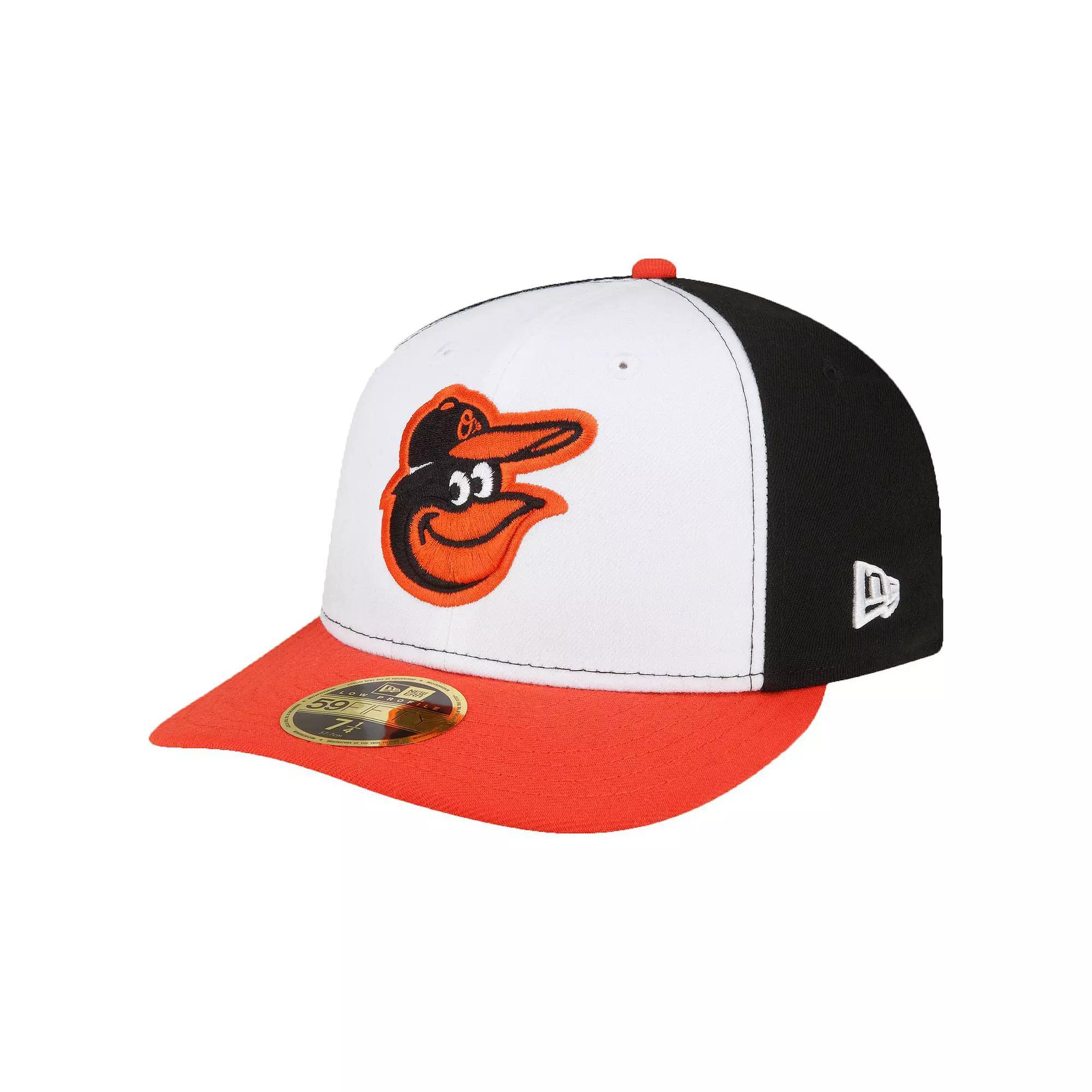 Men's New Era White/Orange Baltimore Orioles Home Authentic Collection On-Field Low Profile 59FIFTY Fitted Hat, Size: 8 Product Image