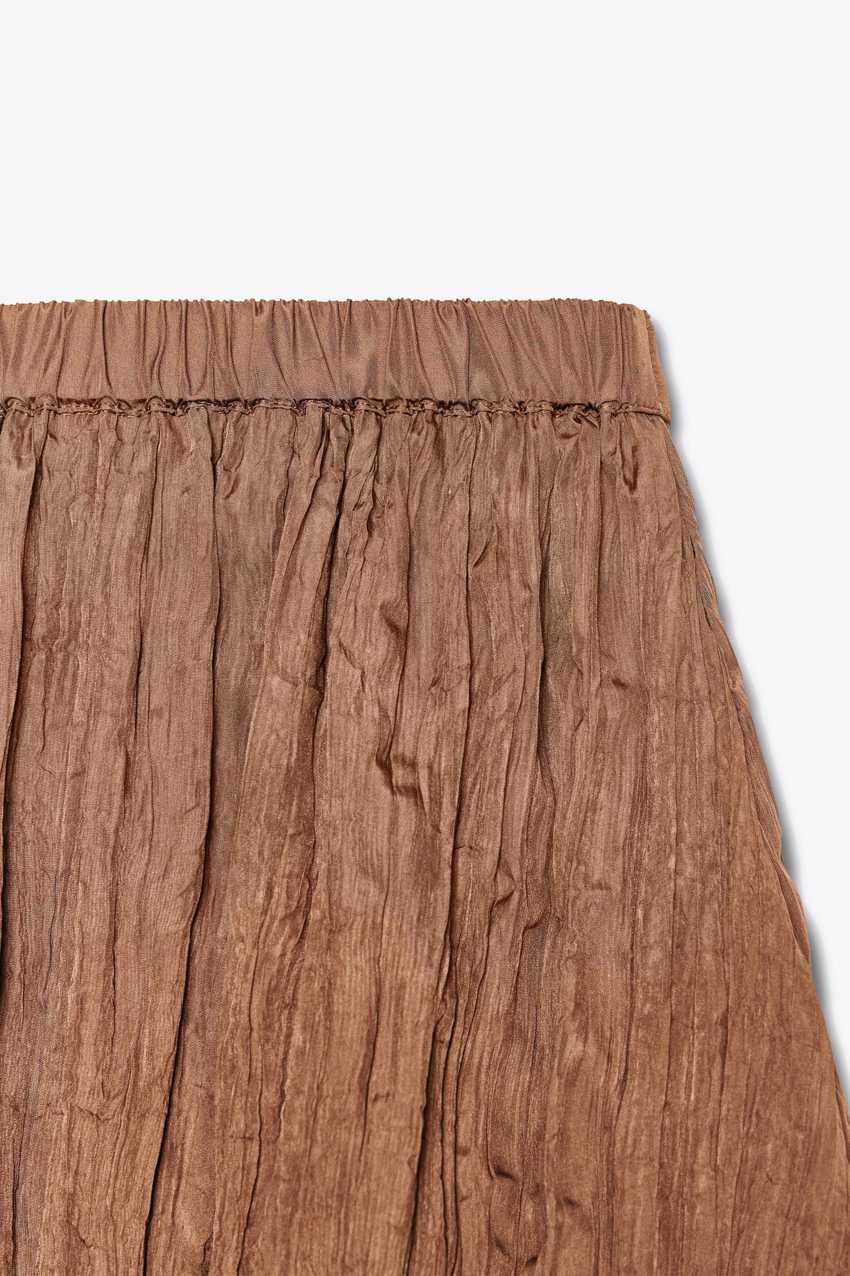 WRINKLED EFFECT BALLOON MIDI SKIRT Product Image