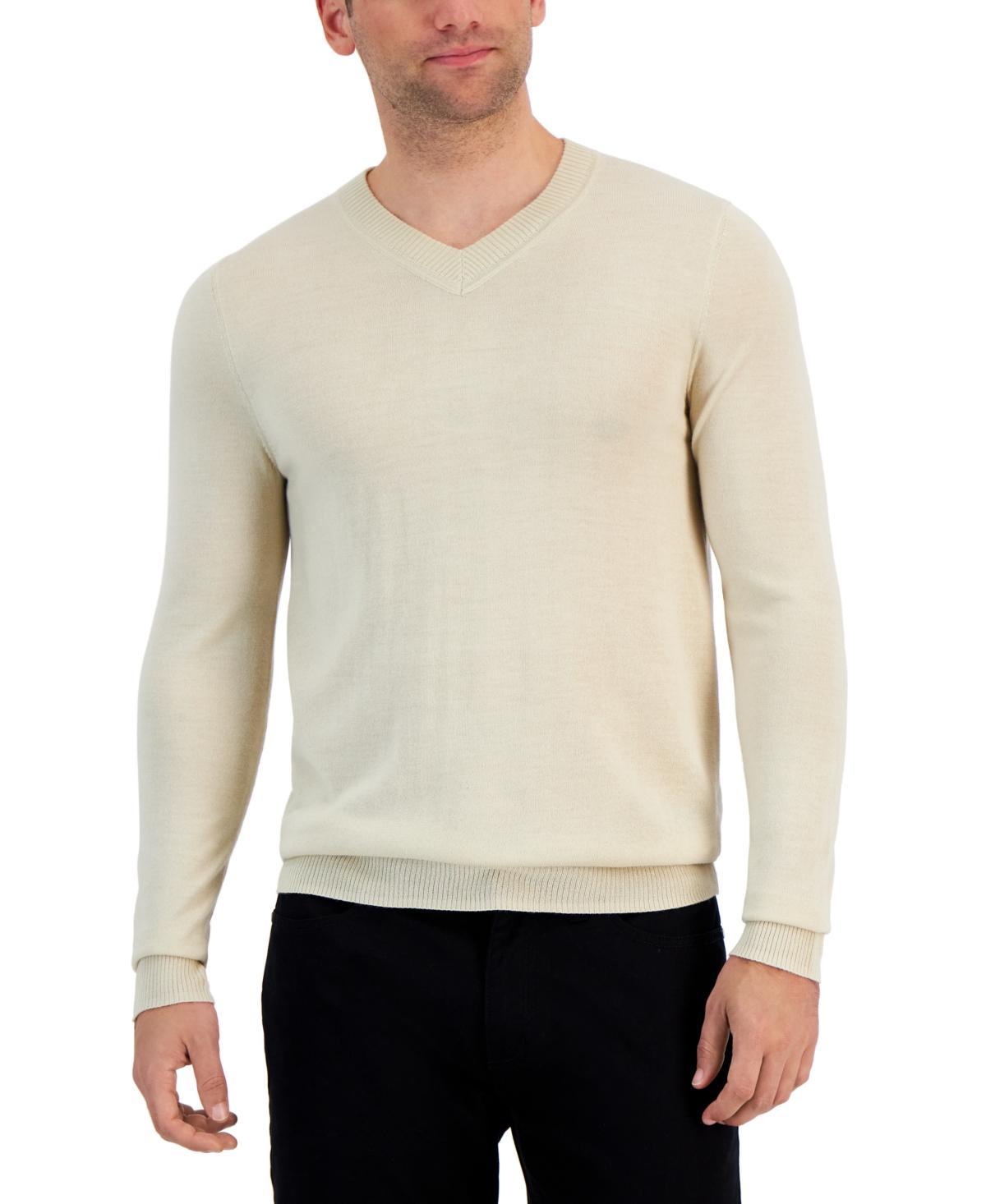 Alfani Mens Long-Sleeve V-Neck Merino Sweater, Created for Macys Product Image