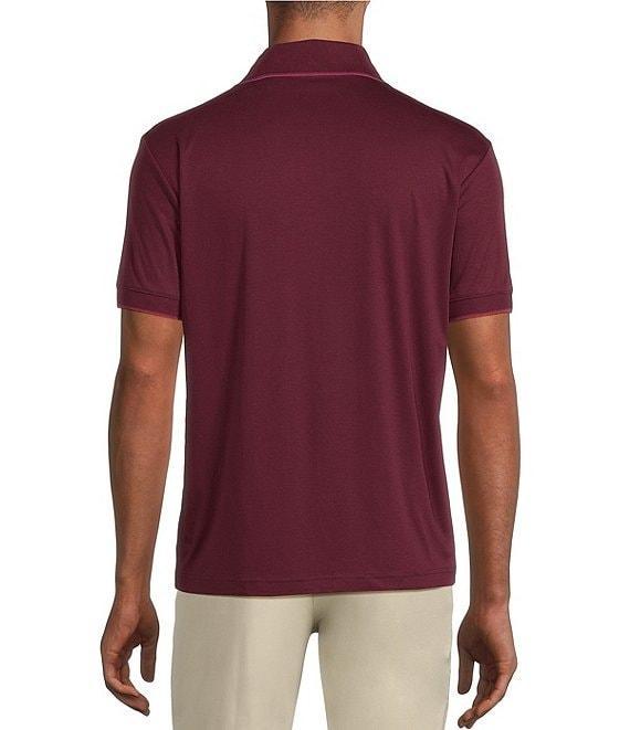 Murano Liquid Luxury Slim Fit Solid Interlock Short Sleeve Quarter-Zip Polo Shirt Product Image