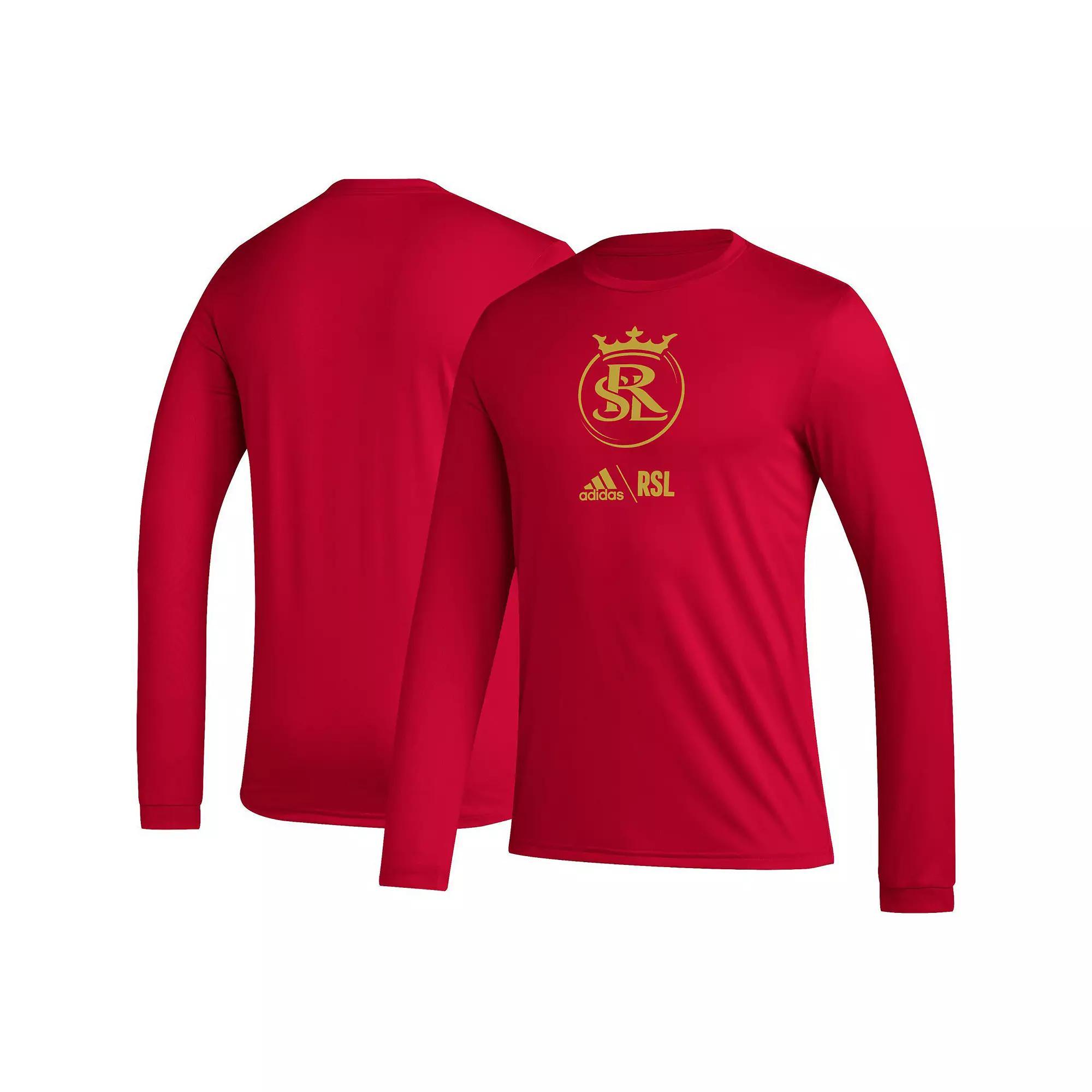 Mens adidas Red Real Salt Lake Icon Long Sleeve T-Shirt Product Image