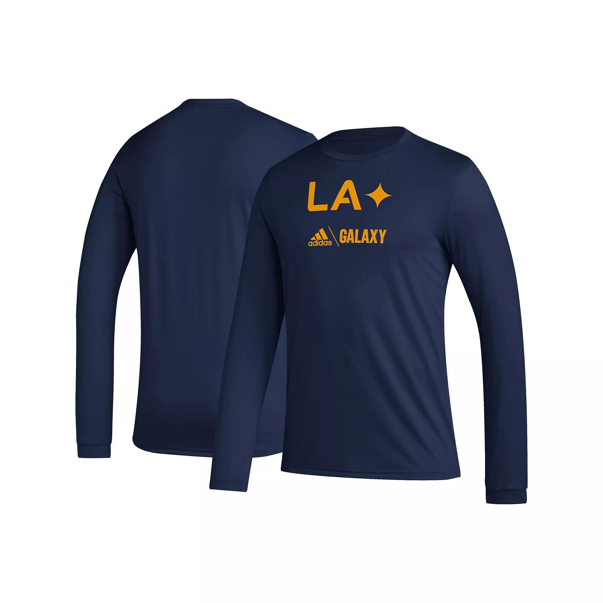 Mens adidas LA Galaxy Icon Long Sleeve T-Shirt Product Image