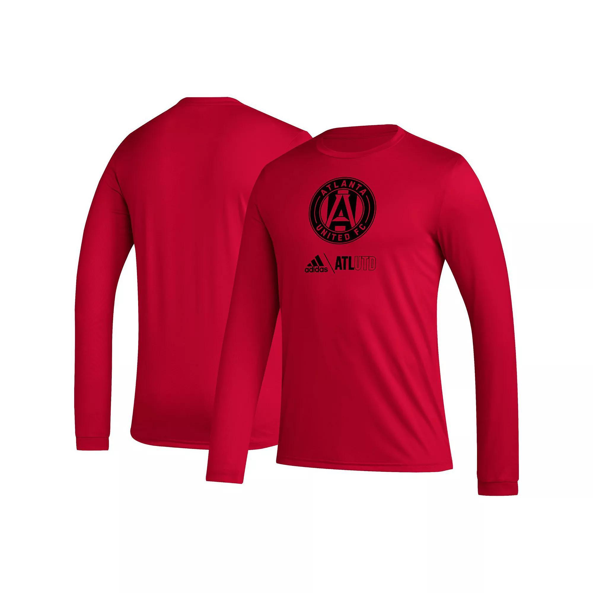 Mens adidas Red Atlanta United FC Icon Long Sleeve T-Shirt Product Image