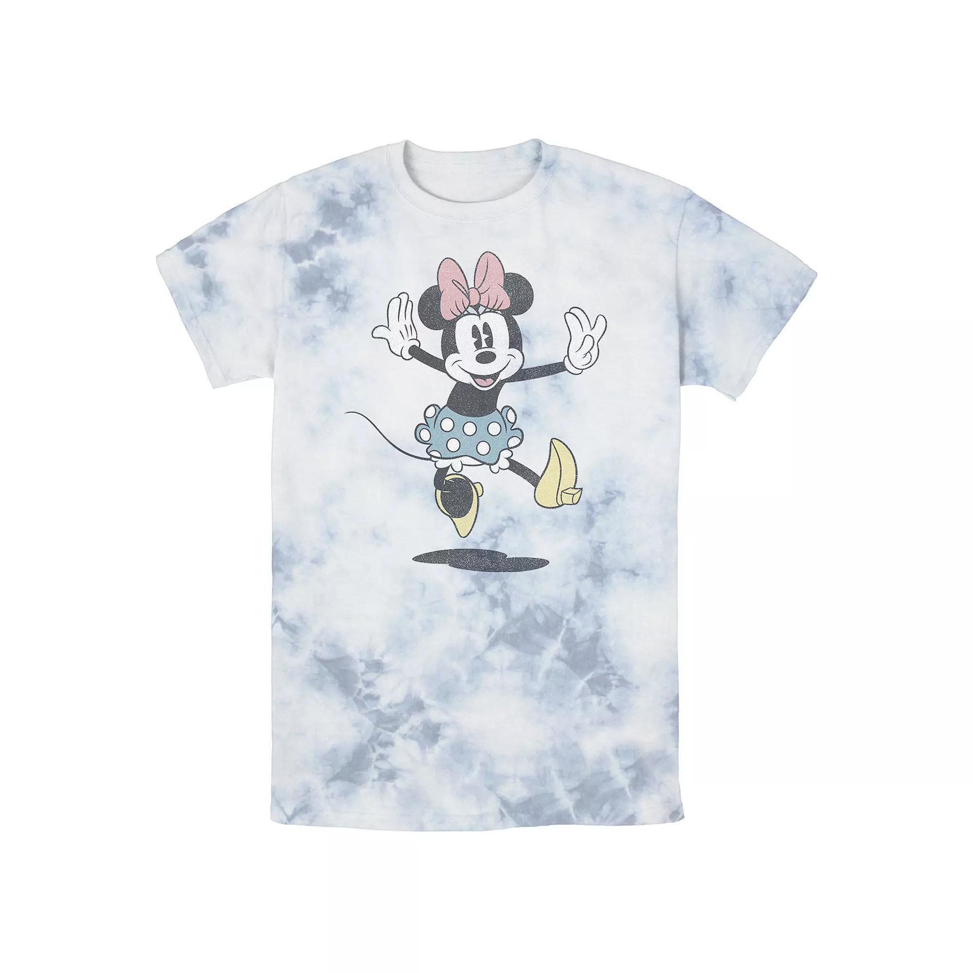 Men's Disney Mickey Jumping Minnie Wash Tee, Size: Medium, White Blue Product Image