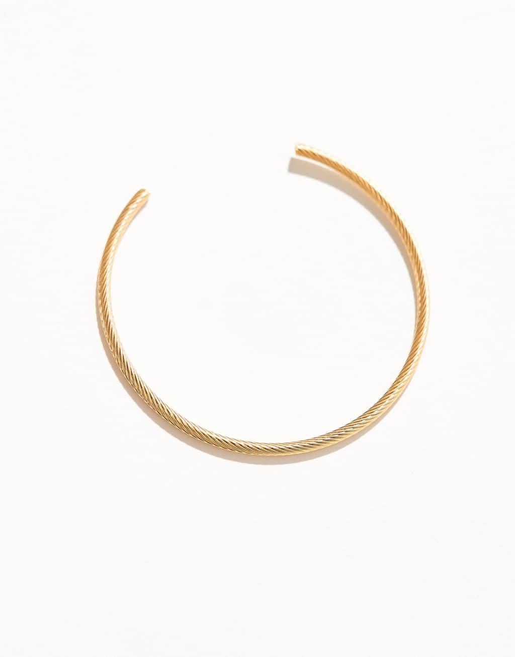 Lost Souls twisted rope cuff bangle in 18k gold plated Product Image