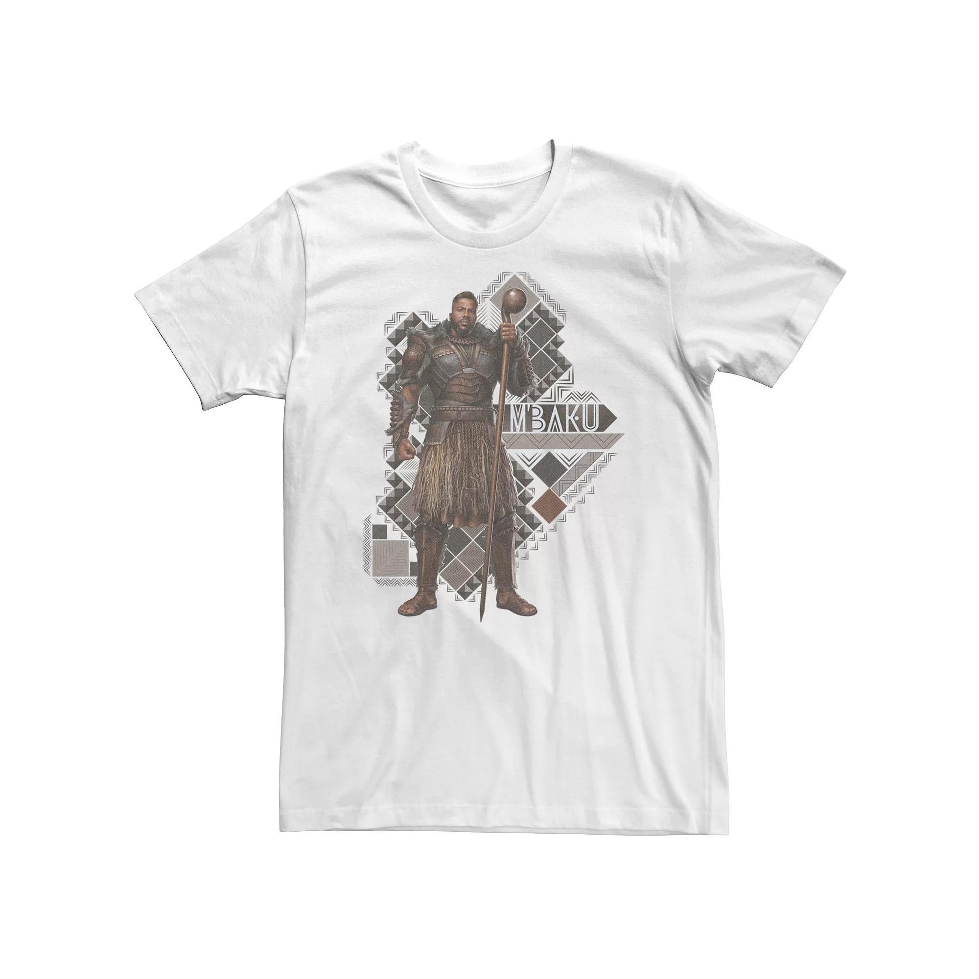 Big & Tall Marvel Wakanda Forever Lord Mbaku Geometric Pattern Tee, Men's, Size: 5XL, White Product Image