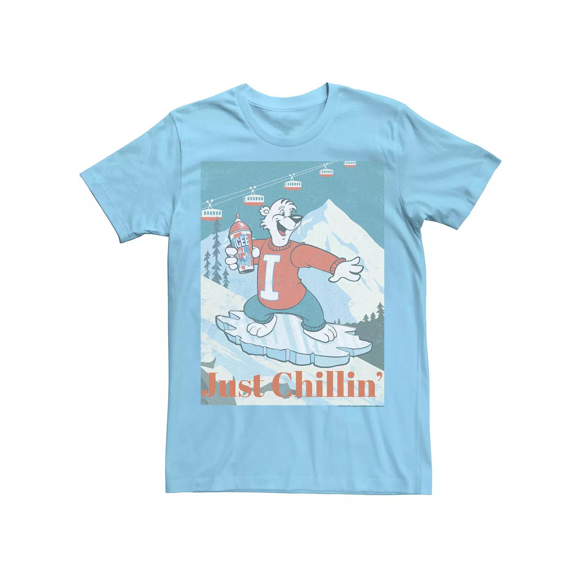 Men's ICEE Snow Boarding Polar Bear Tee, Size: Small, Light Blue Product Image