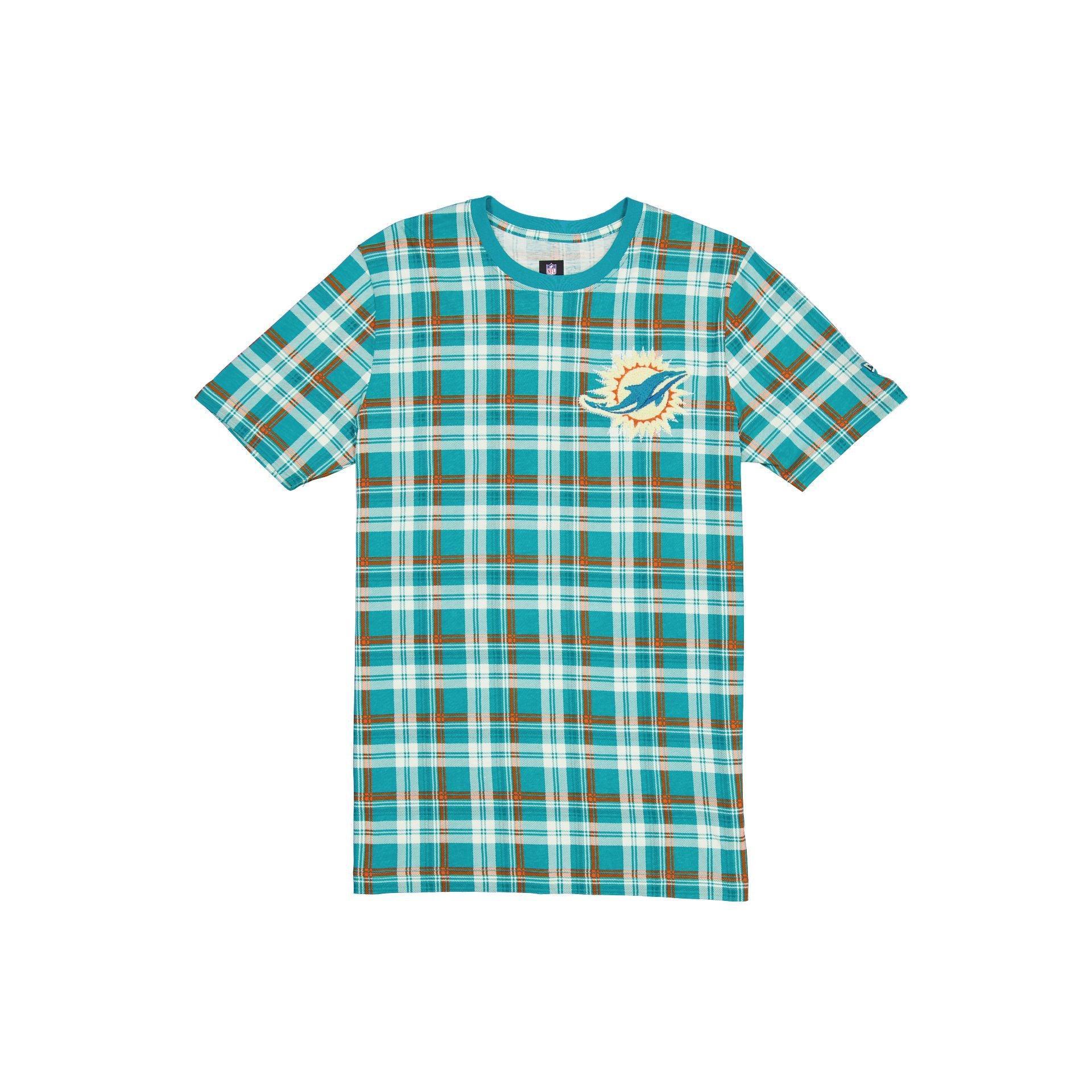 Miami Dolphins 3rd Down Plaid T-Shirt Male Product Image
