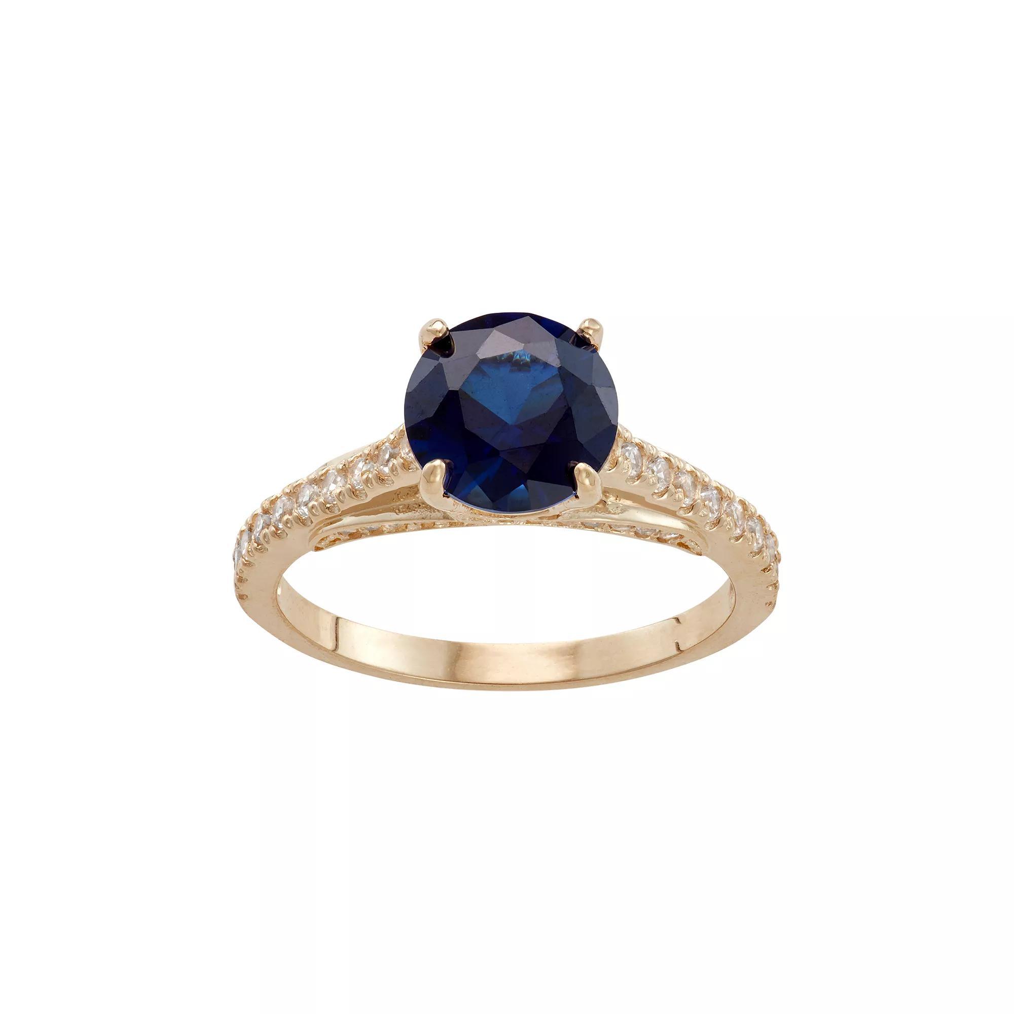 Designs by Gioelli 10k Gold Lab-Created Blue & White Sapphire Ring, Women's, Size: 7 Product Image