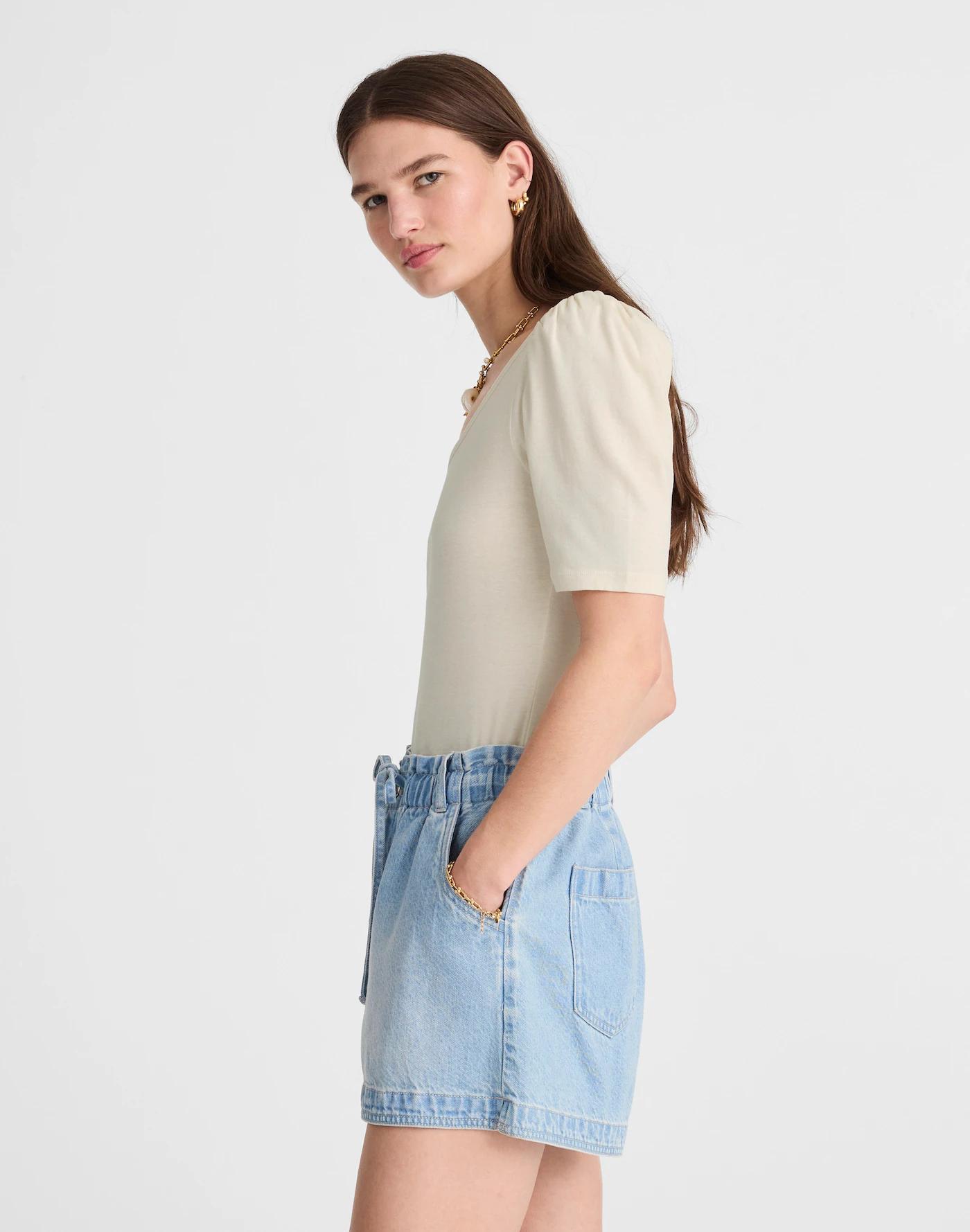 Puff-Sleeve Scoopneck Tee Product Image