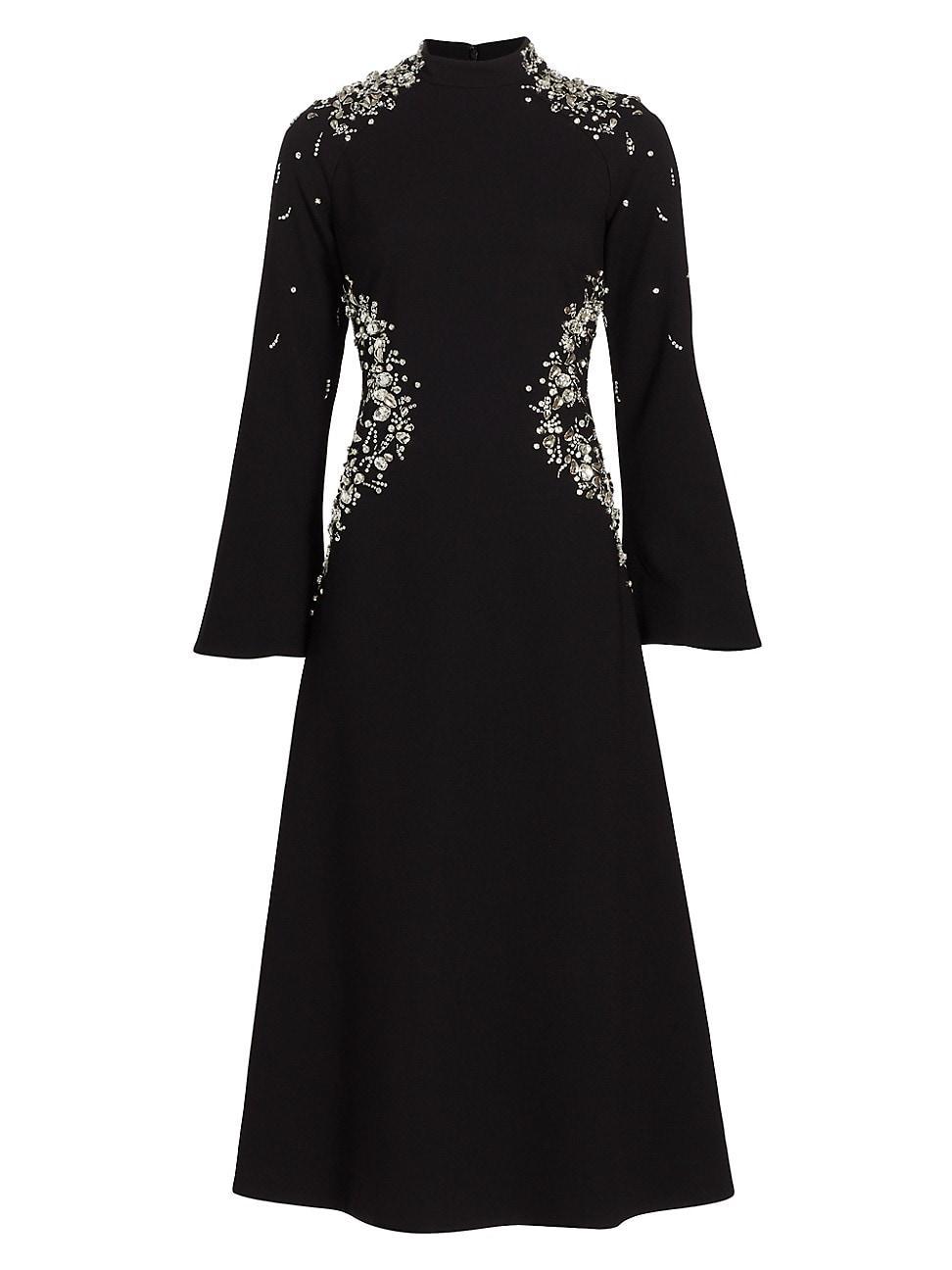 Womens Odetta Crystal-Embellished Midi-Dress Product Image