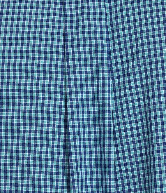 Roundtree & Yorke Short Sleeve Small Check Poplin Sport Shirt Product Image