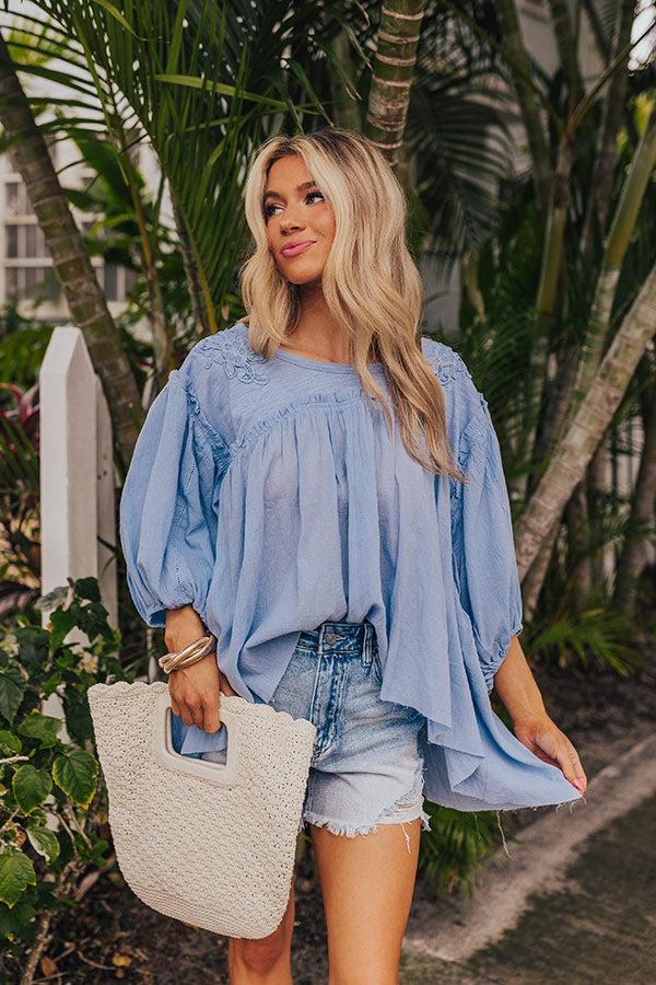 Serenity Song Babydoll Top In Sky Blue Product Image