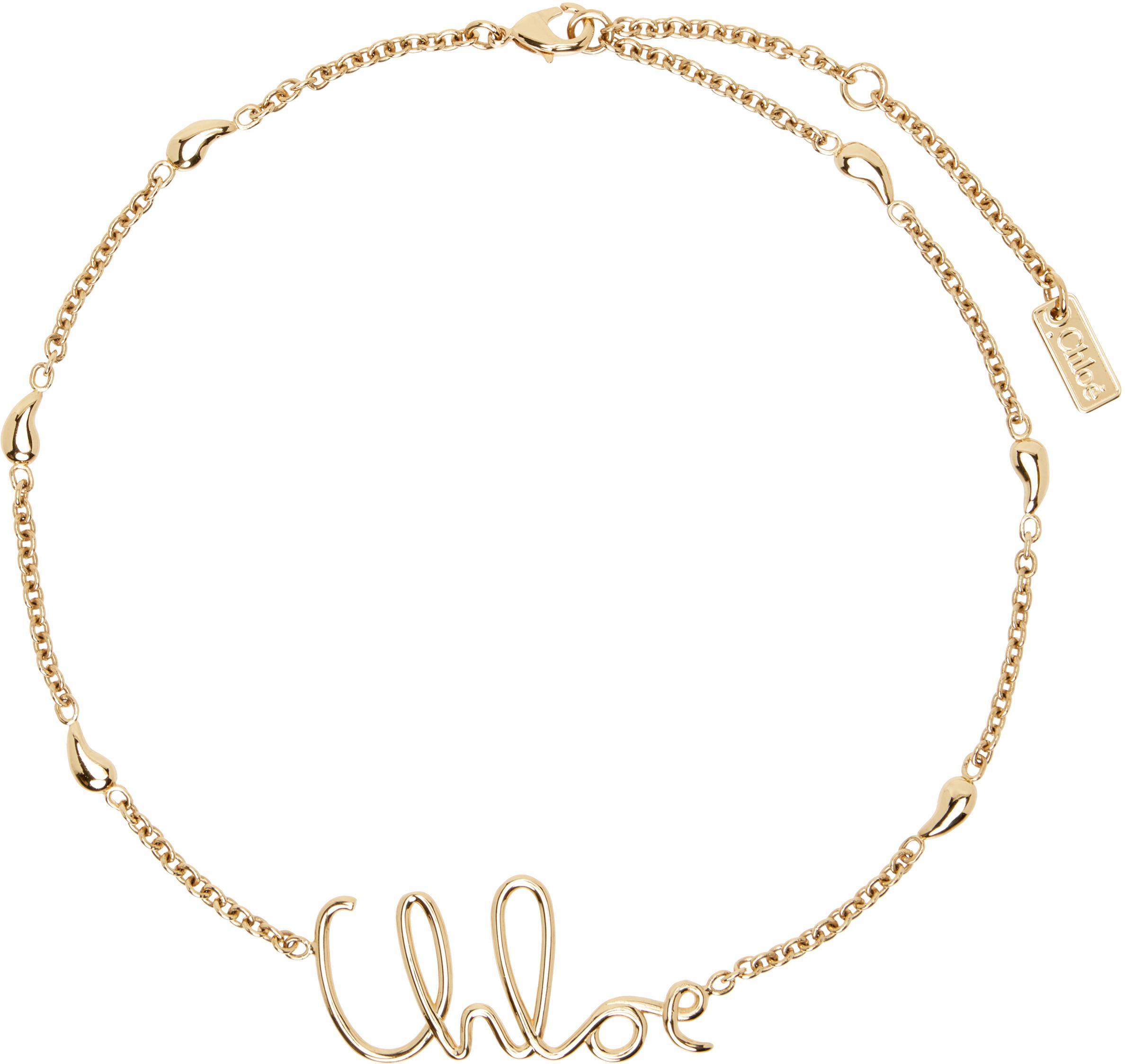 CHLOÉ Gold 'the  Iconic' Necklace In 9dc Vintage Gold Product Image