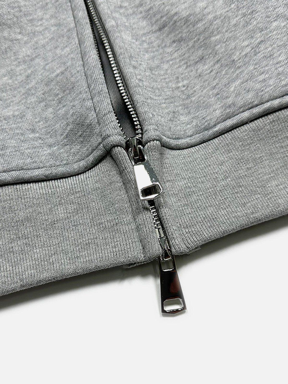 Aelfric Eden Plaid Double Layer Zip Up Hoodie Product Image