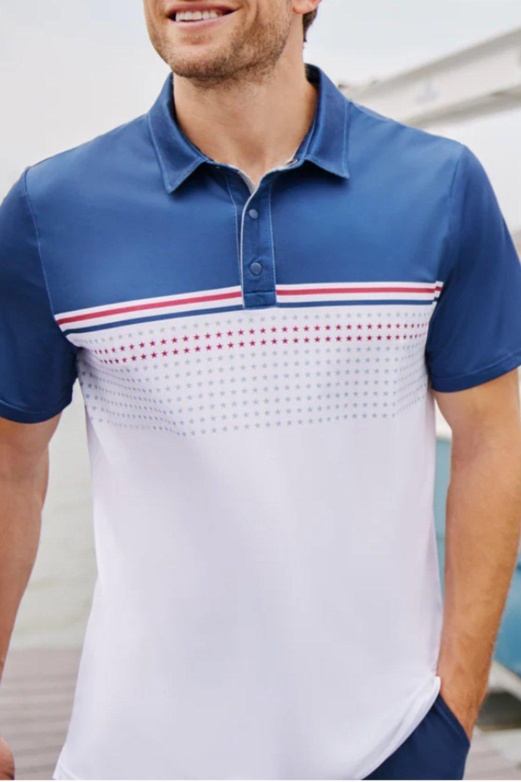 Banner Stars & Stripes Blocked Performance Polo Product Image