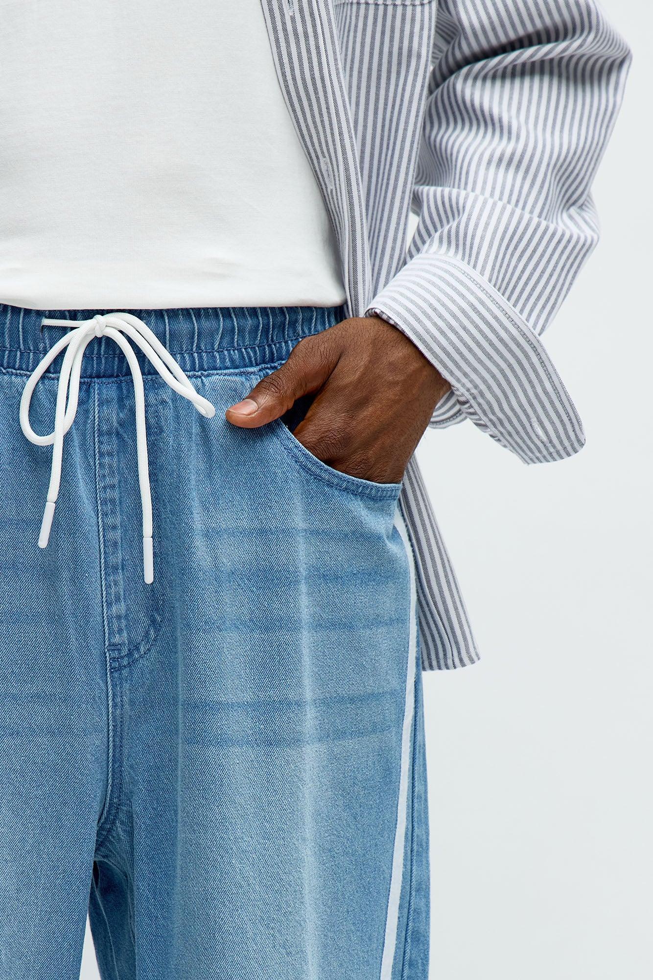 Running These Streets Baggy Jeans - Light Blue Wash Product Image