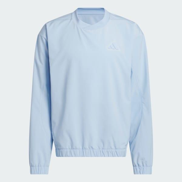 adidas Woven Pullover Crew Sweatshirt Royal Blue M Mens Product Image