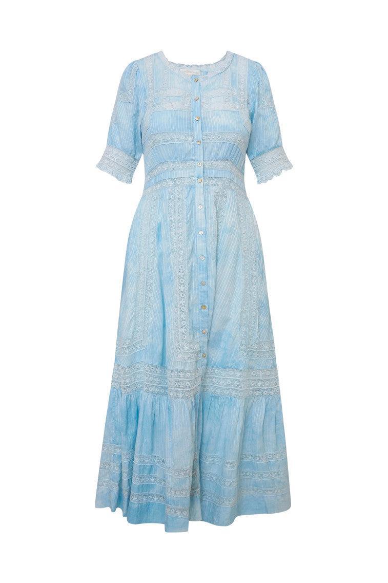 Minka Stripe Hand Dye Lace Maxi Dress Product Image