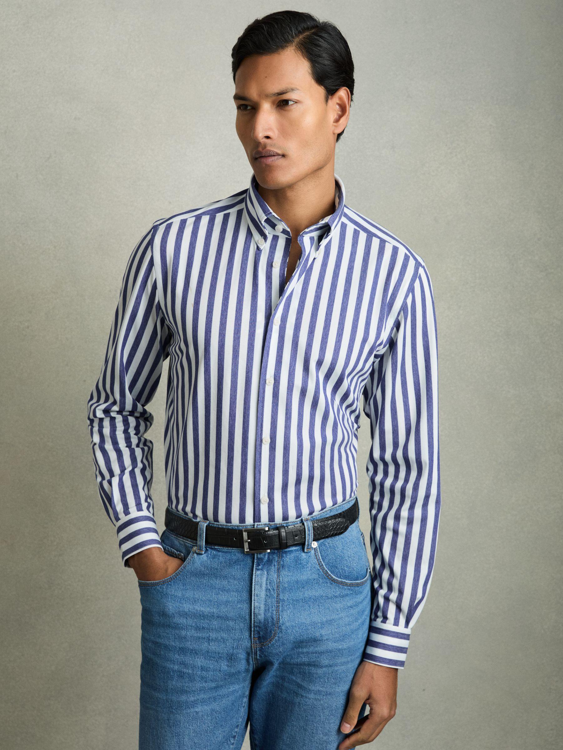 Regular-Fit Wool-Blend Suit Trousers in Blue Product Image