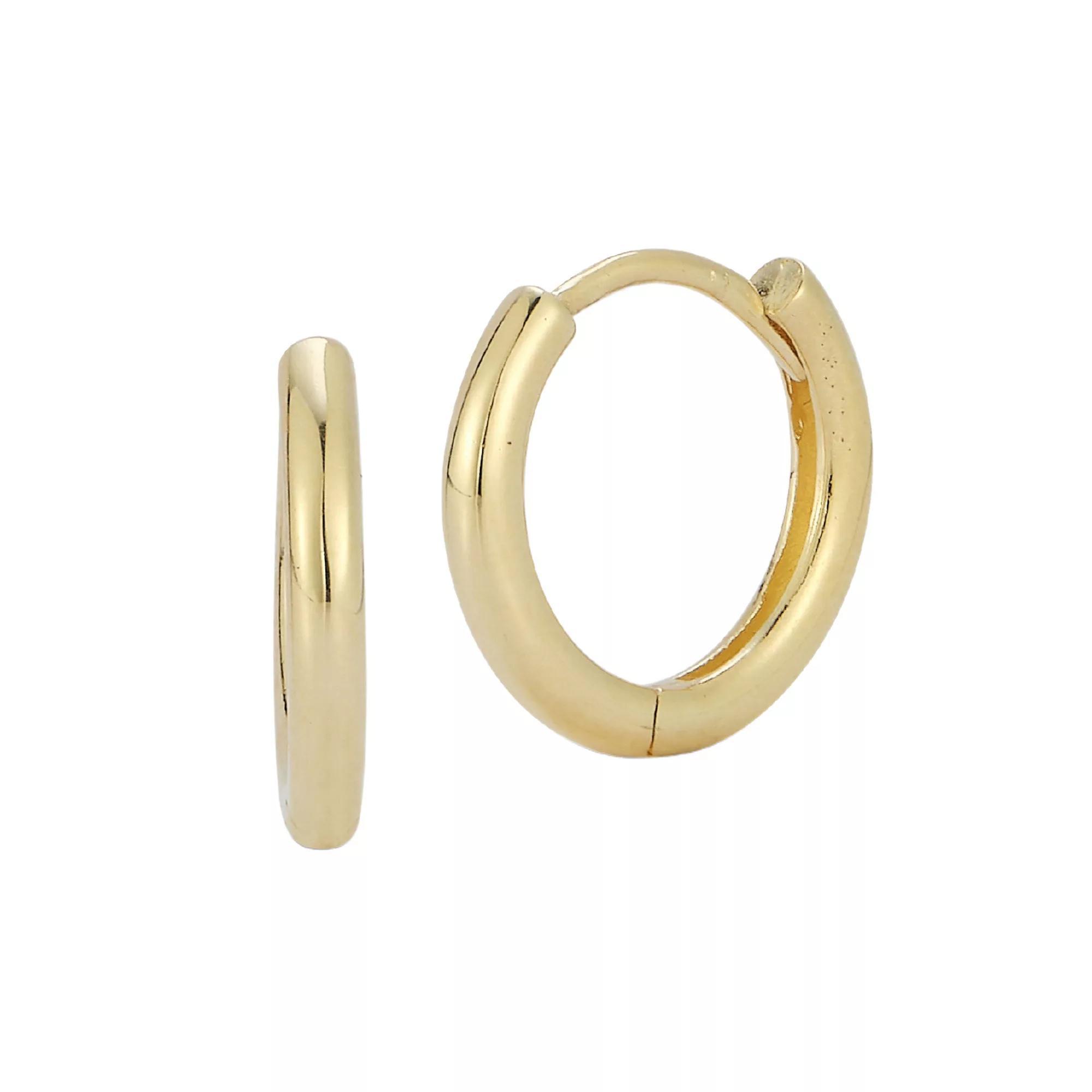 LUMINOR GOLD 14k Gold Huggie Hoop Earrings, Women's, Yellow Product Image