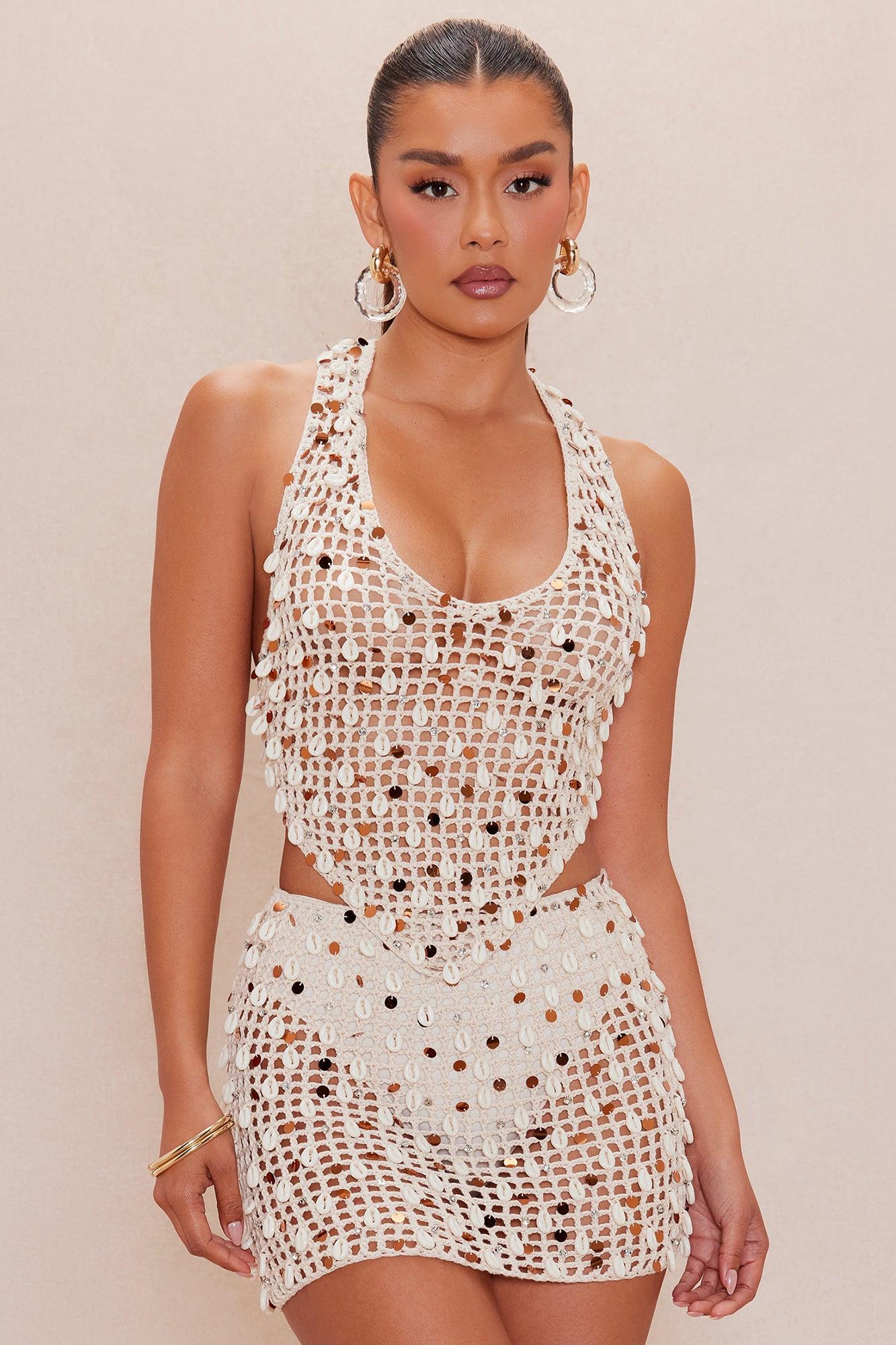 Tati Crochet Skirt Set - Sand Product Image