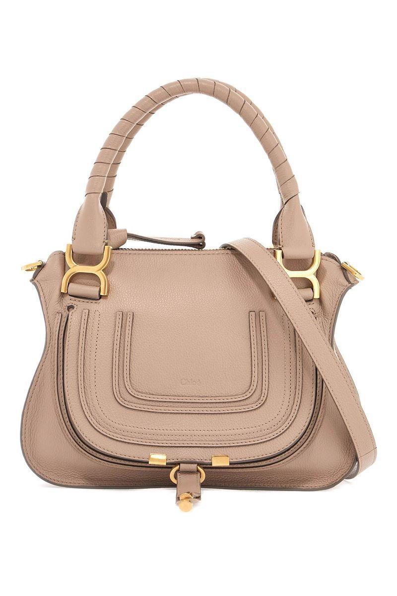 CHLOÉ Marcie Bag In Grained Leather Brown Size Onesize 100% Calf-skin Leather Product Image