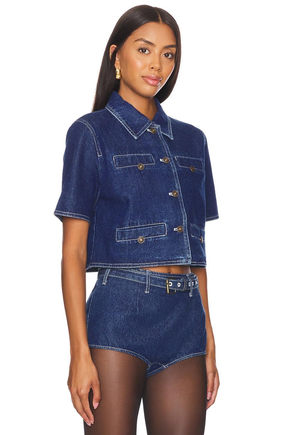 Halston Denim Top LIONESS Product Image