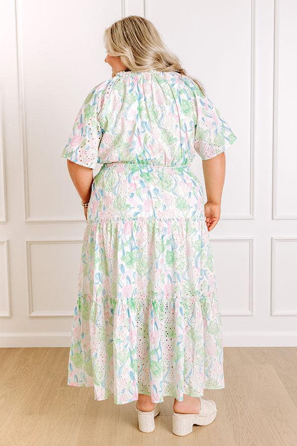 Picking Tulips Floral Eyelet Midi Dress Curves Product Image