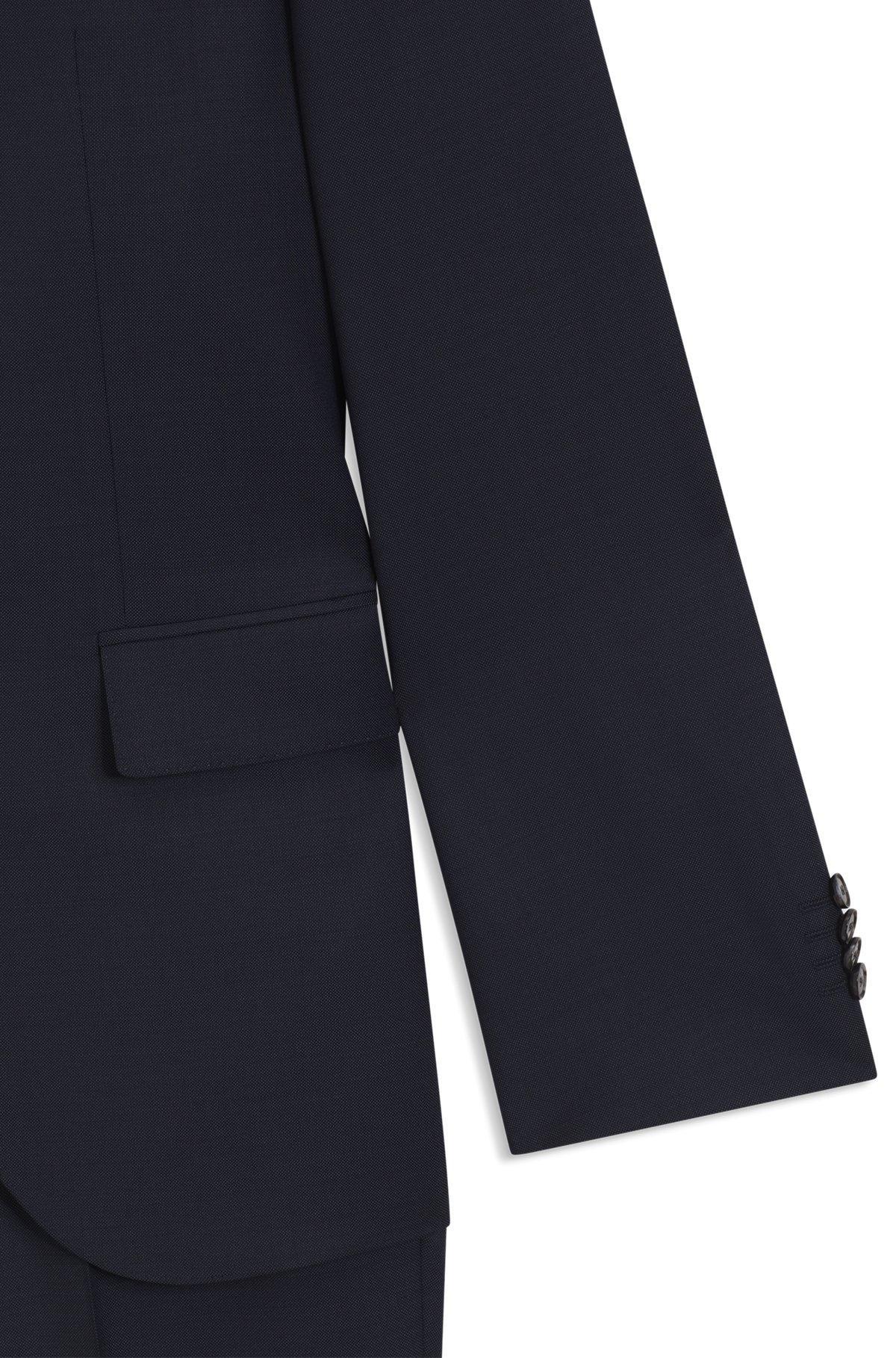 Regular-fit suit in micro-patterned virgin wool Product Image