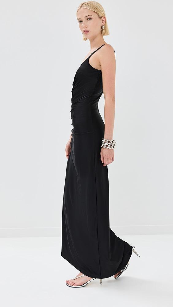 rabanne Black Drape Pression Sleeveless Dress | Shopbop Product Image