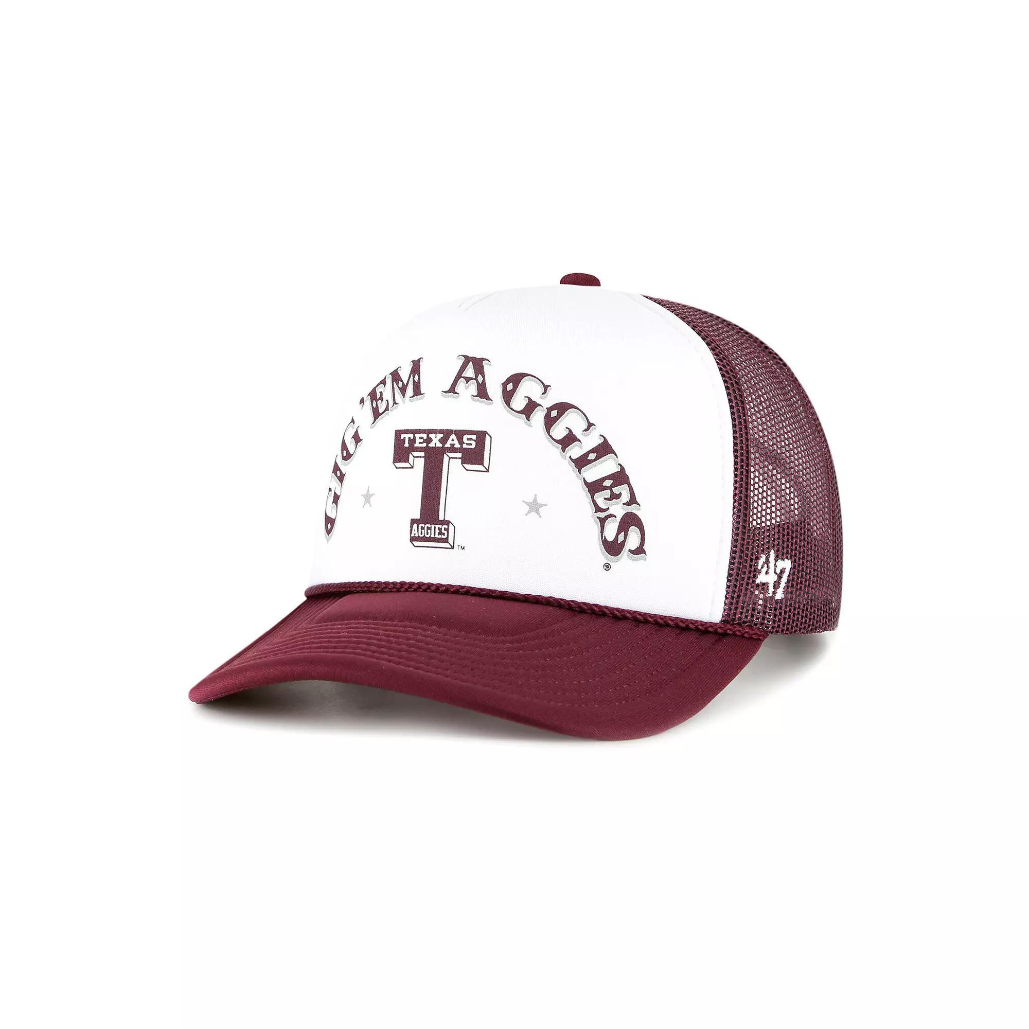 Men's '47 White/Maroon Texas A&M Aggies Article Foam Front Trucker Hat Product Image