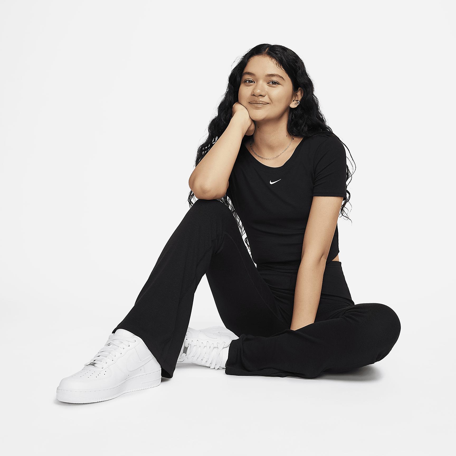 Nike Sportswear Chill Knit Women's Tight Scoop-Back Short-Sleeve Mini-Rib Top Product Image