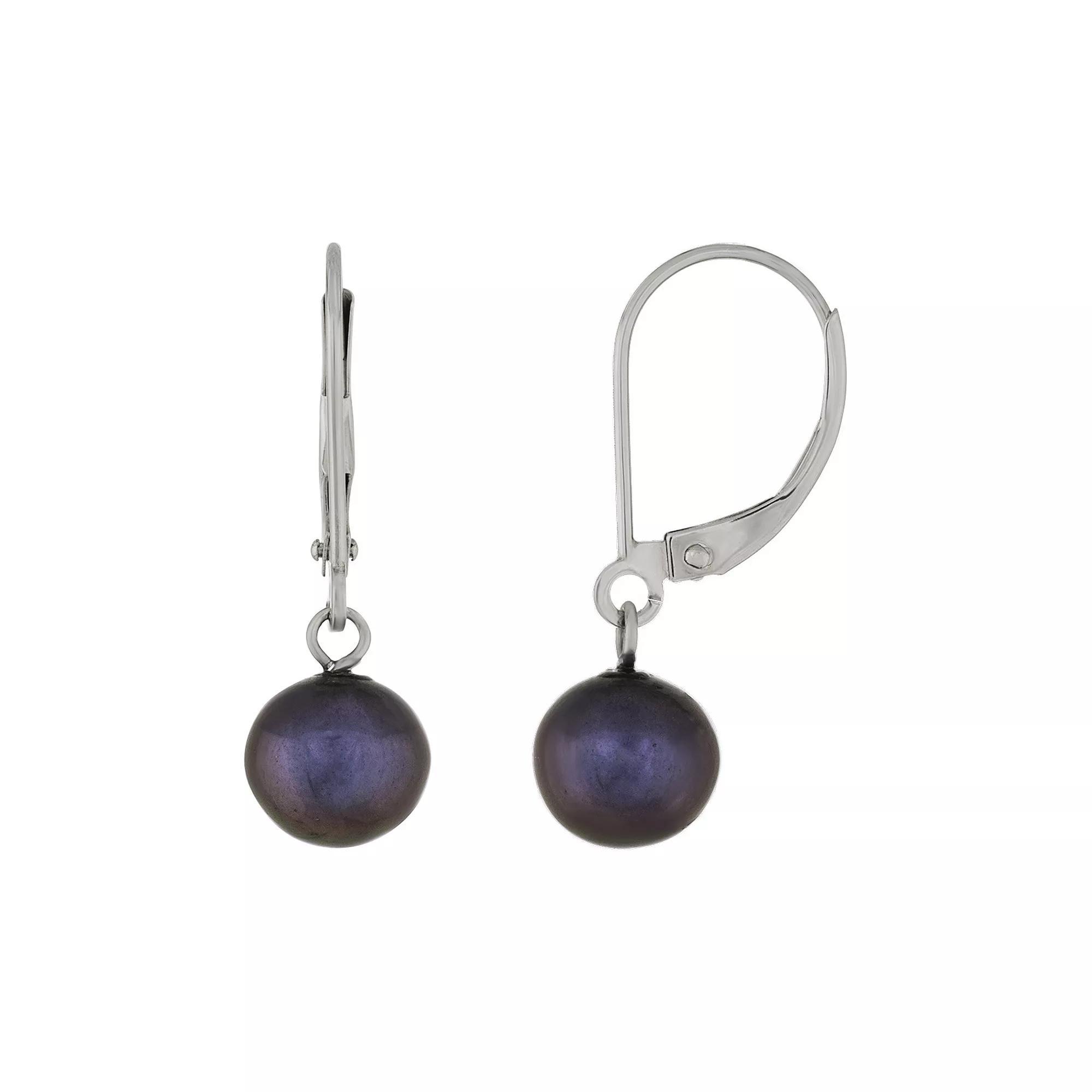 14k White Gold Freshwater Pearl Leverback Earrings, Women's, 14k Whgold Product Image