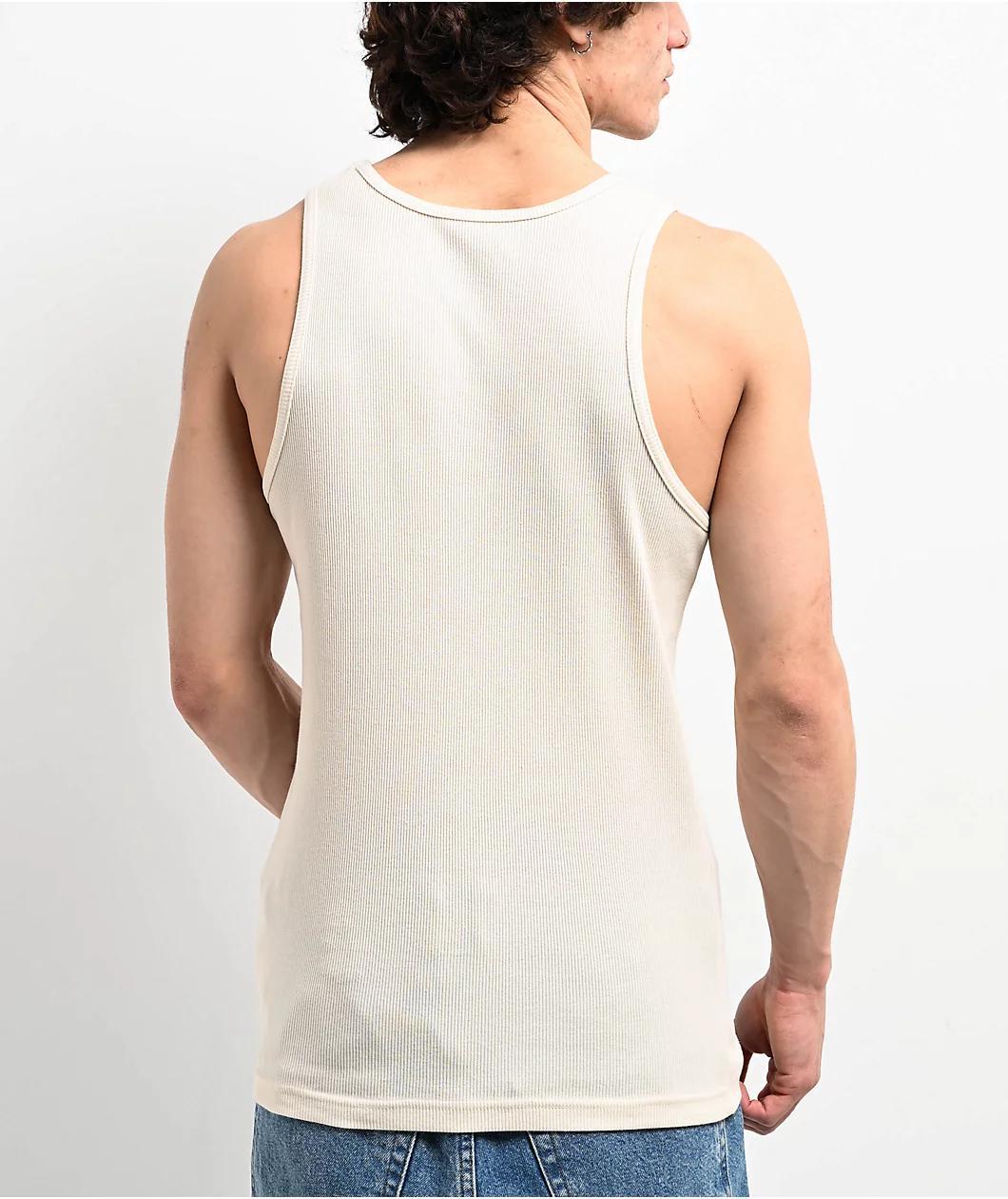 Empyre White Ribbed Tank Top Product Image