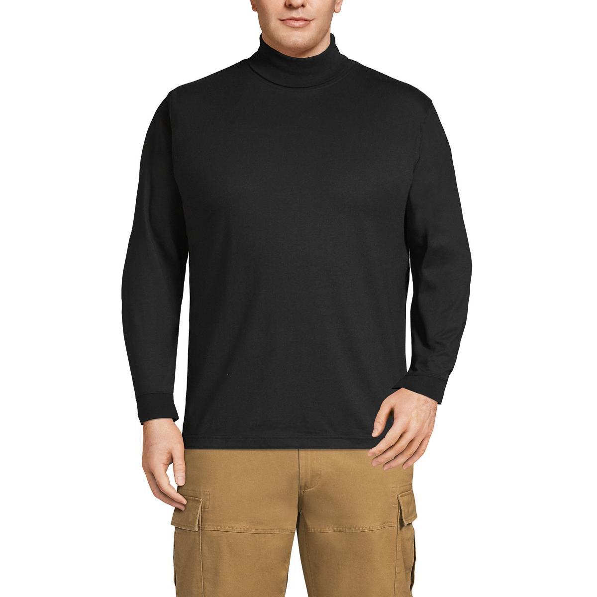 Big & Tall Lands' End Super-T Classic-Fit Turtleneck, Men's, Size: 3XB, Black Product Image